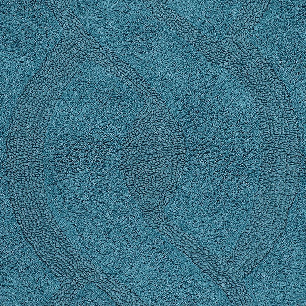 Chain Anti Skid Back Cotton Bath Rug 21" x 34" Aqua by Perthshire Platinum Collection