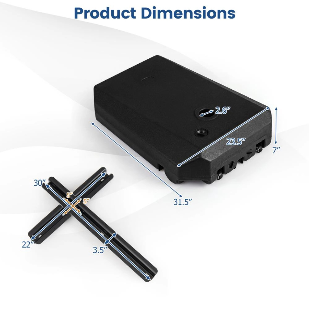 Hivvago 165 Lbs  Umbrella Base With Wheels And Cross Base