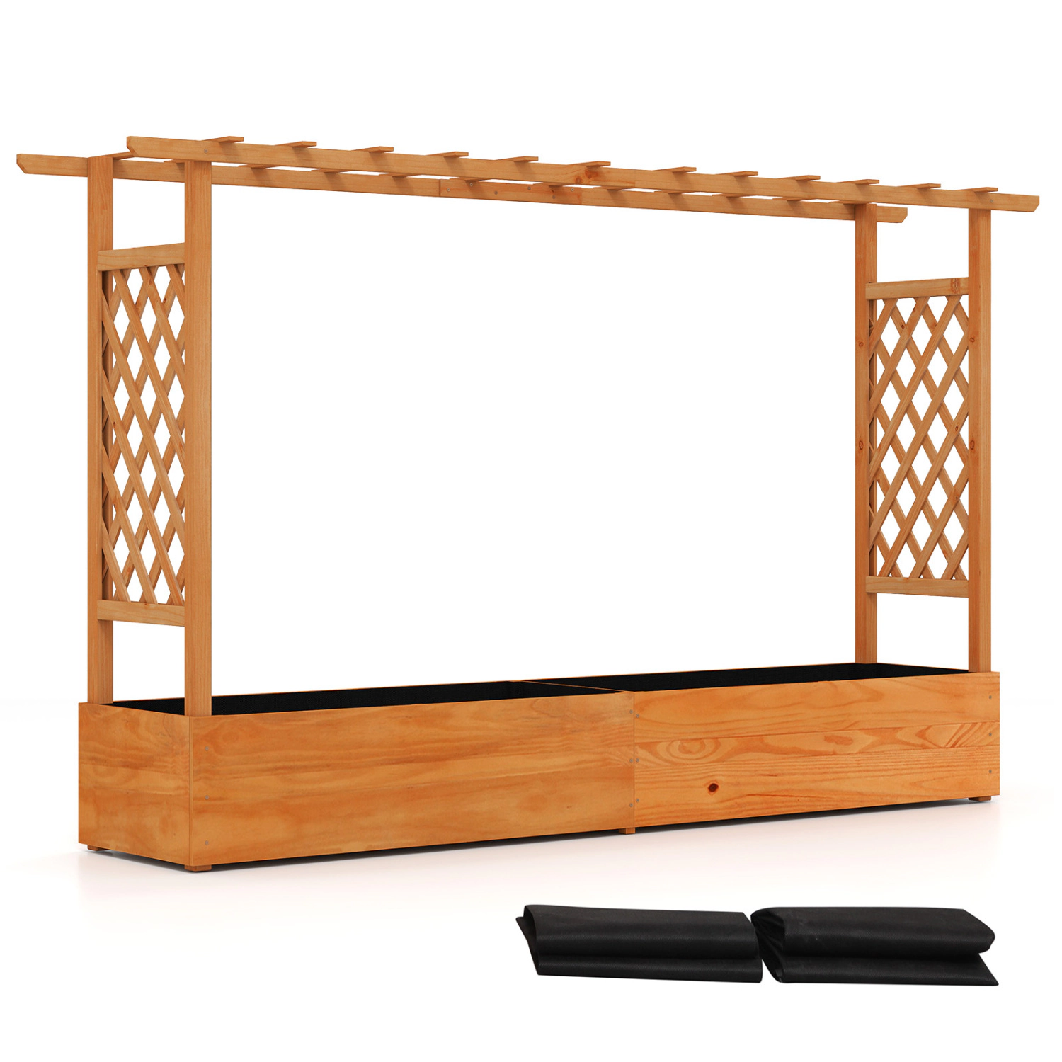 SlickBlue Outdoor Raised Garden Bed with Large Wooden Planter Box