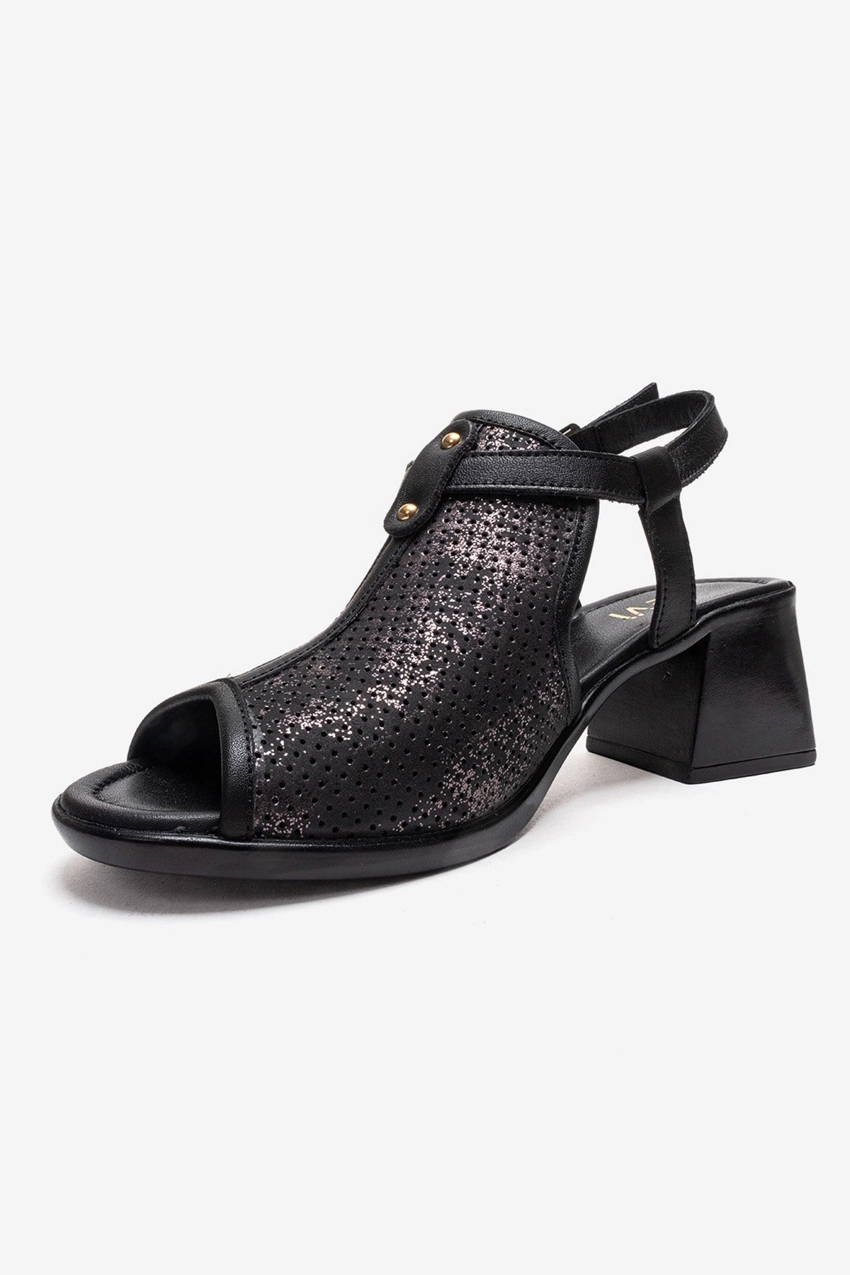 Forever & Always Womens Janelle Leather Block Heel Sandal
