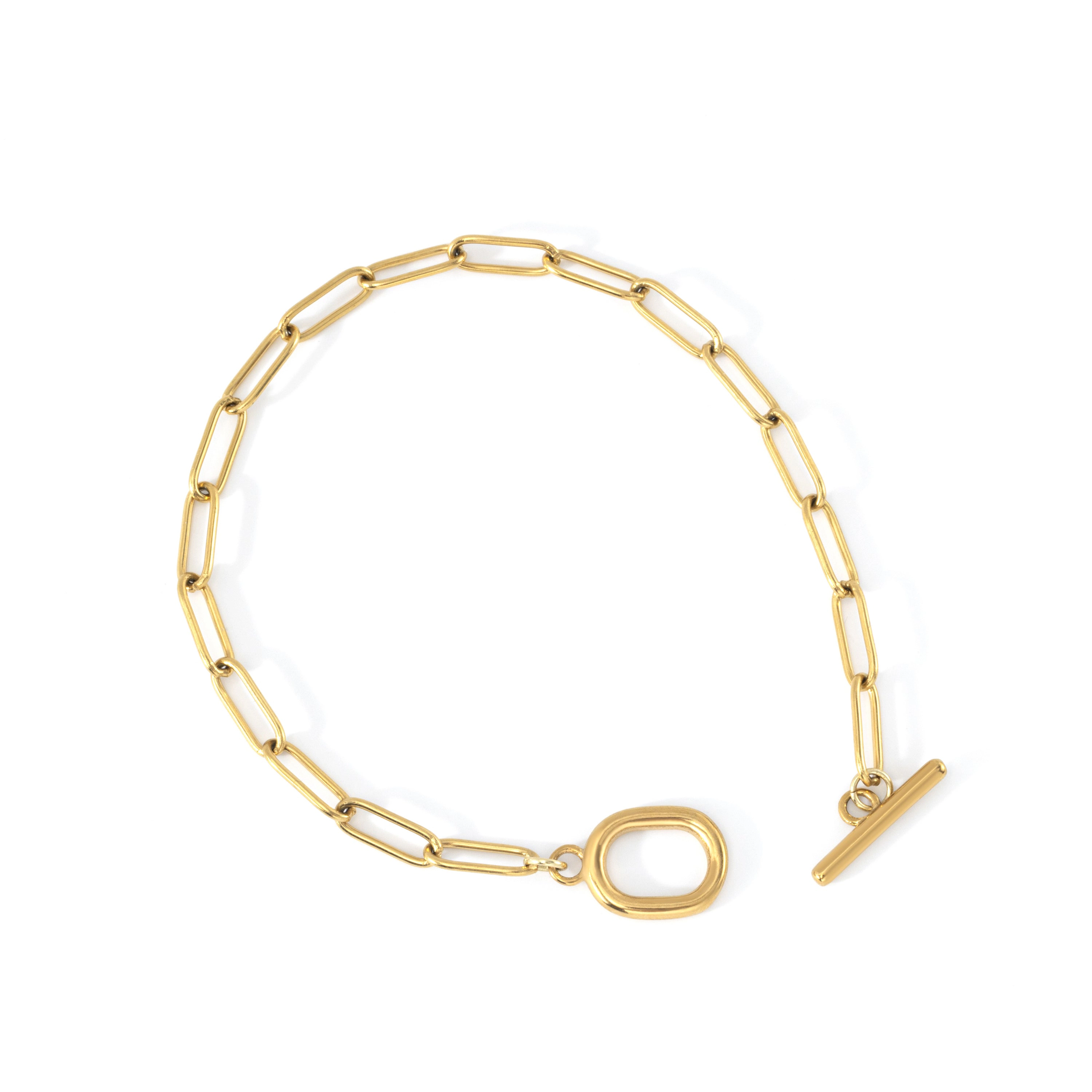 Mint & Lily Women's Toggle Clasp Paperclip Chain Bracelet