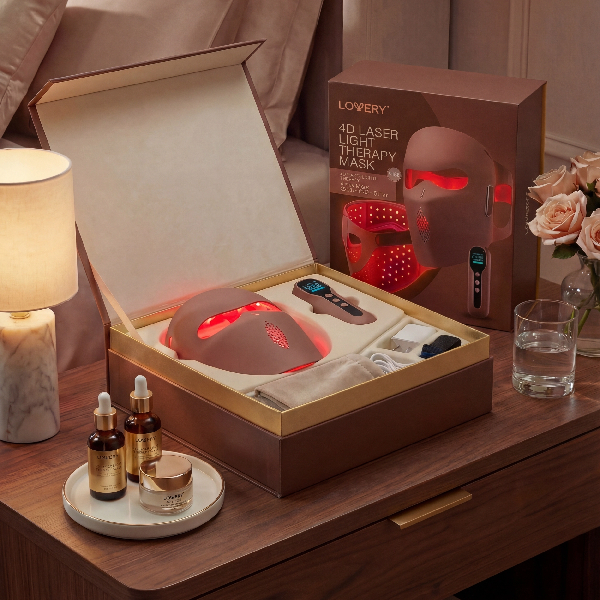 Lovery 4D Laser Light Therapy Face Mask - 8 x More powerful than LED - Professional At-Home Skin Rejuvenation