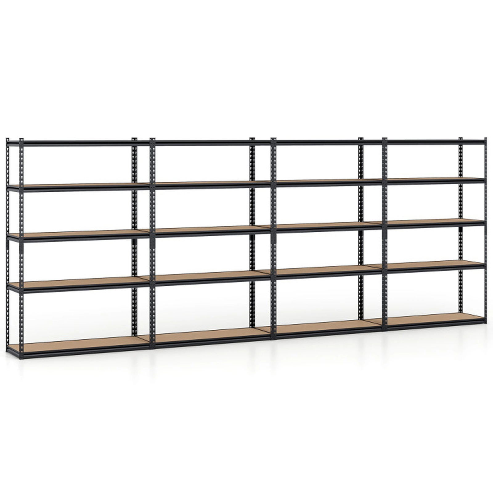 SUGIFT Set of 4 5-Tier MDF Shelf Adjustable Metal Garage Shelving 30-in x 12-in x 60-in 2200-lb Capacity Black