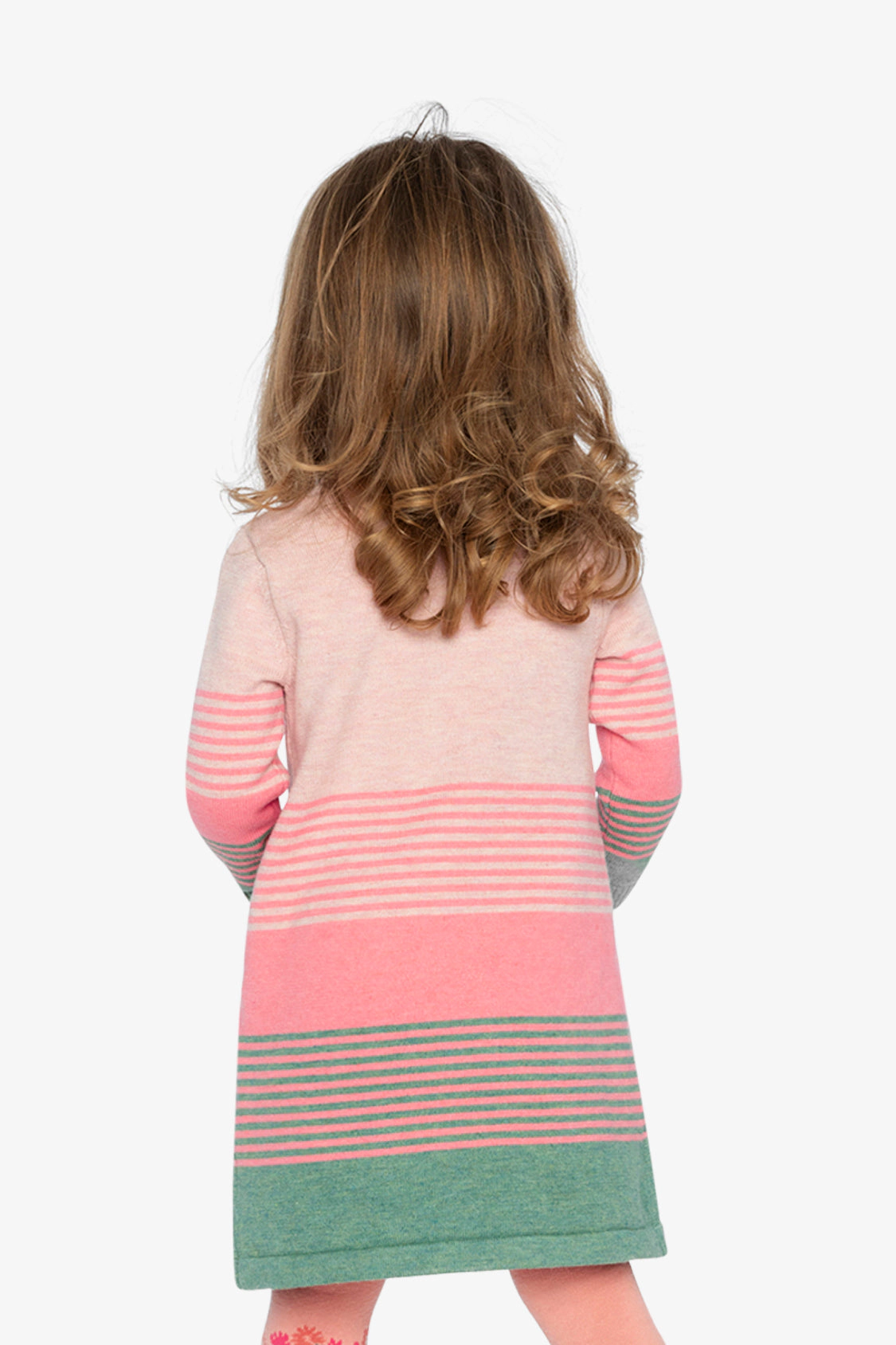 Deux par Girls Cat Appliqué Striped Knitted Dress