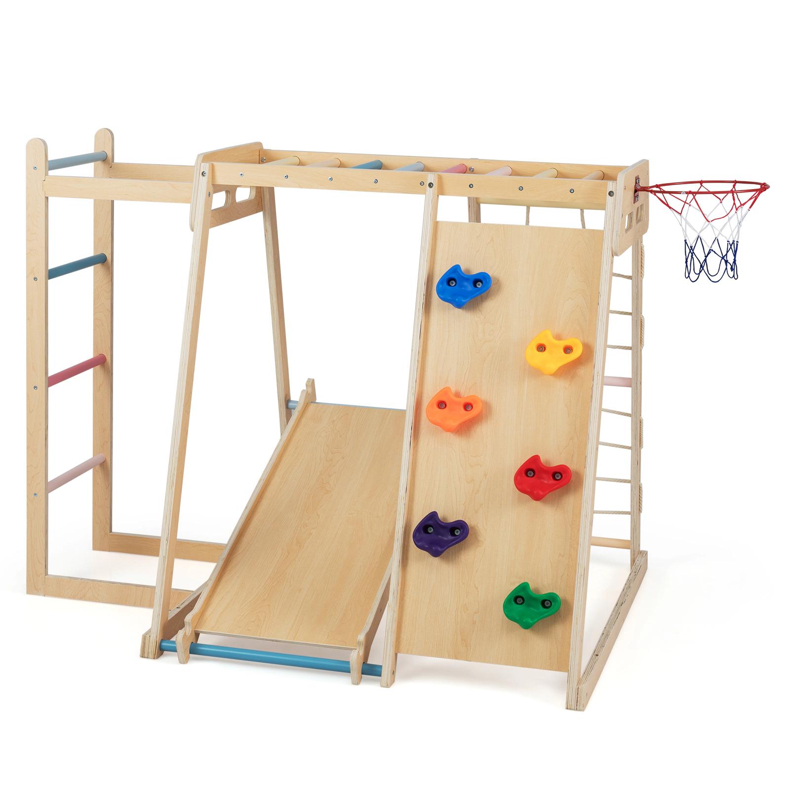 LJG Kids Indoor Playground 6-in-1 Jungle Gym for 3-14 Years Olds