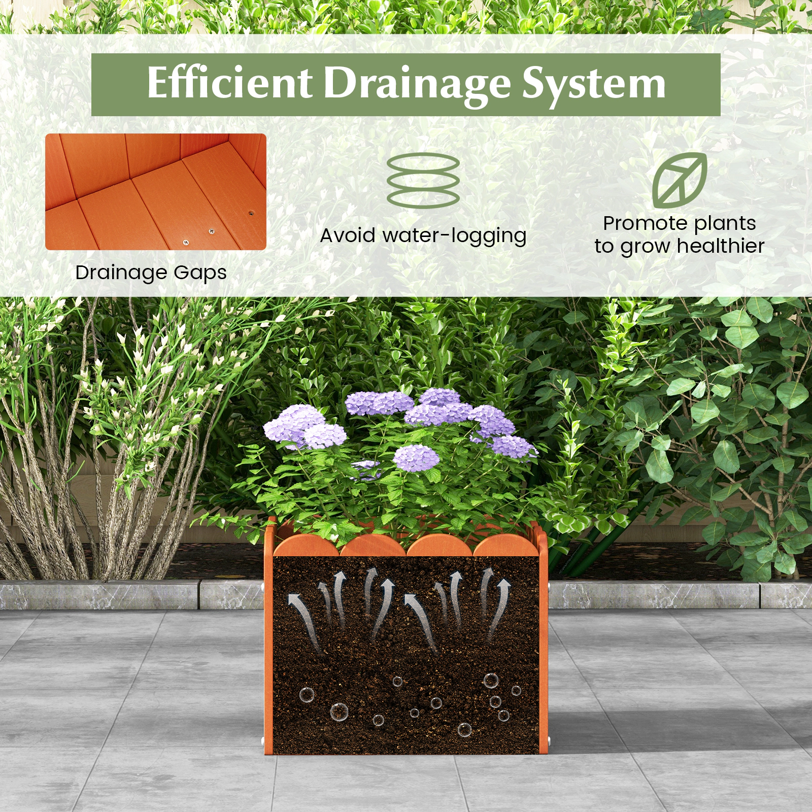 Hivvago Set of 2 Square Planter Boxes for Outdoor Spaces