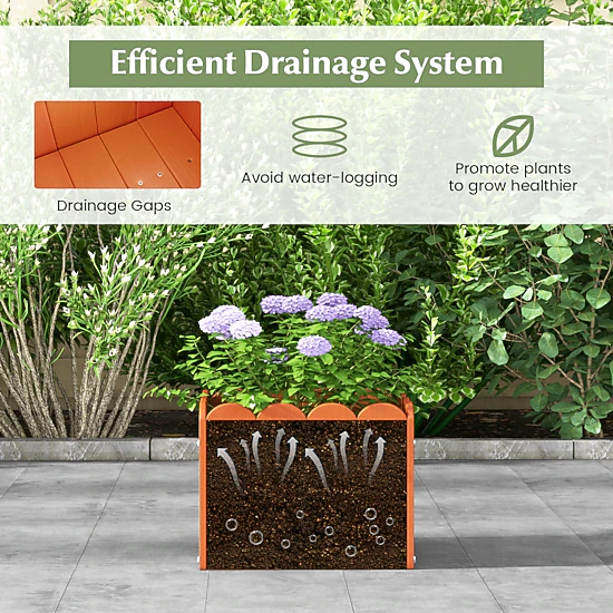 Hivvago Set of 2 Square Planter Boxes for Outdoor Spaces