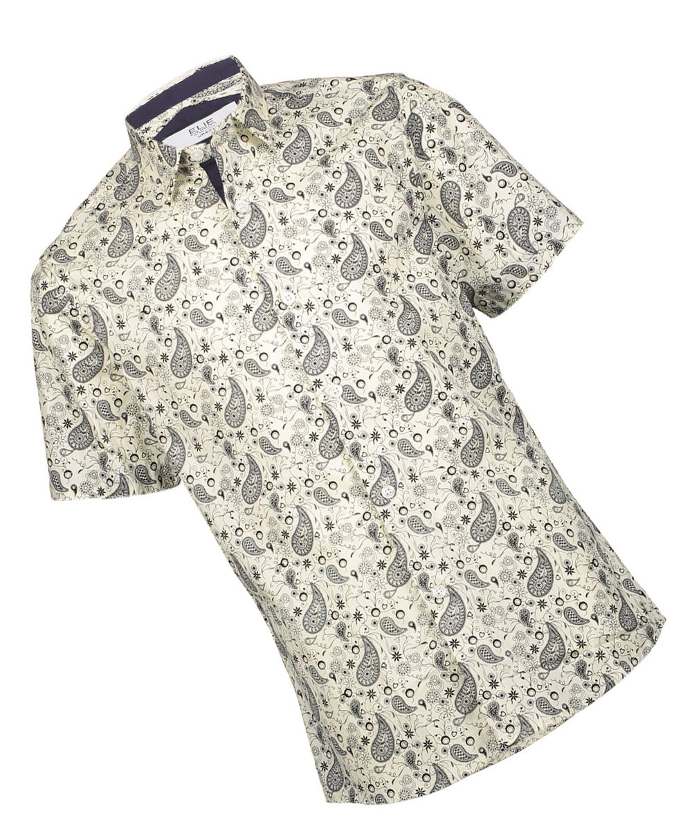 Elie Balleh Boys Slim Fit Paisley Shirt