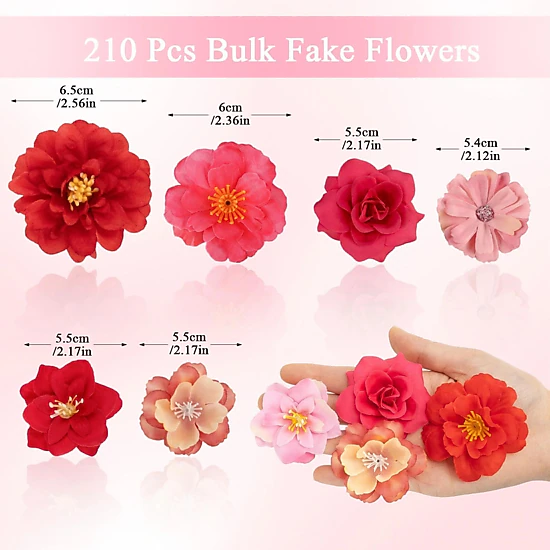 PUPWE 210Mini Silk Flower Heads Bulk Craft Petals Decoration  Purple