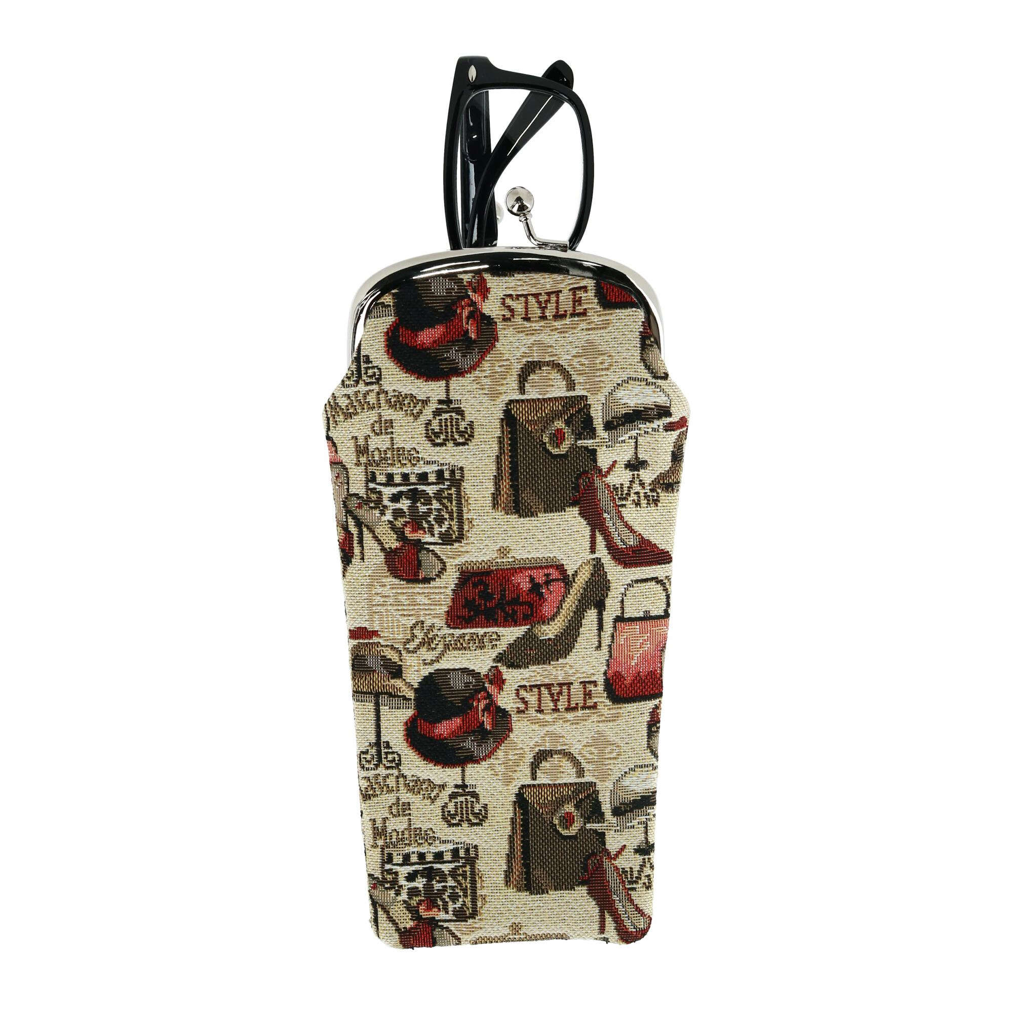 CTM Women's Boutique Print Tapestry Glasses Case