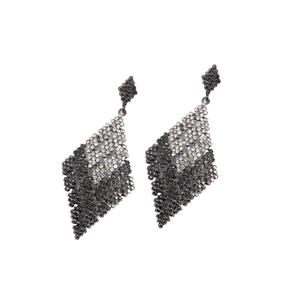 SOHI Women's Ombre Rhombus Drop Earrings