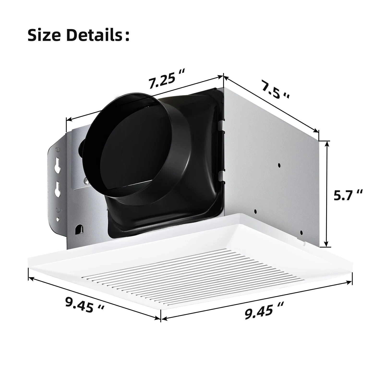 Envelor 110 CFM Ceiling Bathroom Exhaust Fan in White