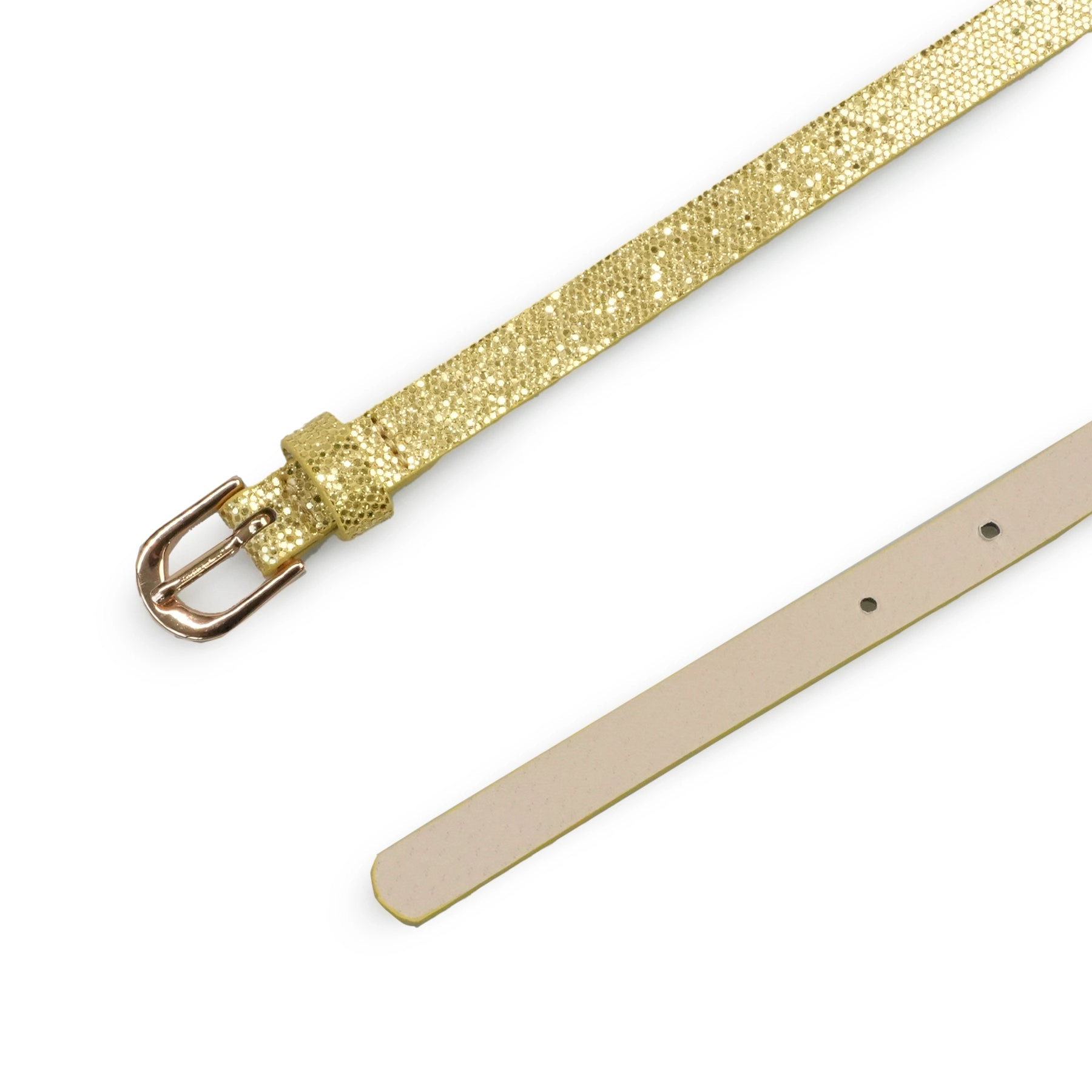 AGP PARIS Gold Snake Print Women's Belt