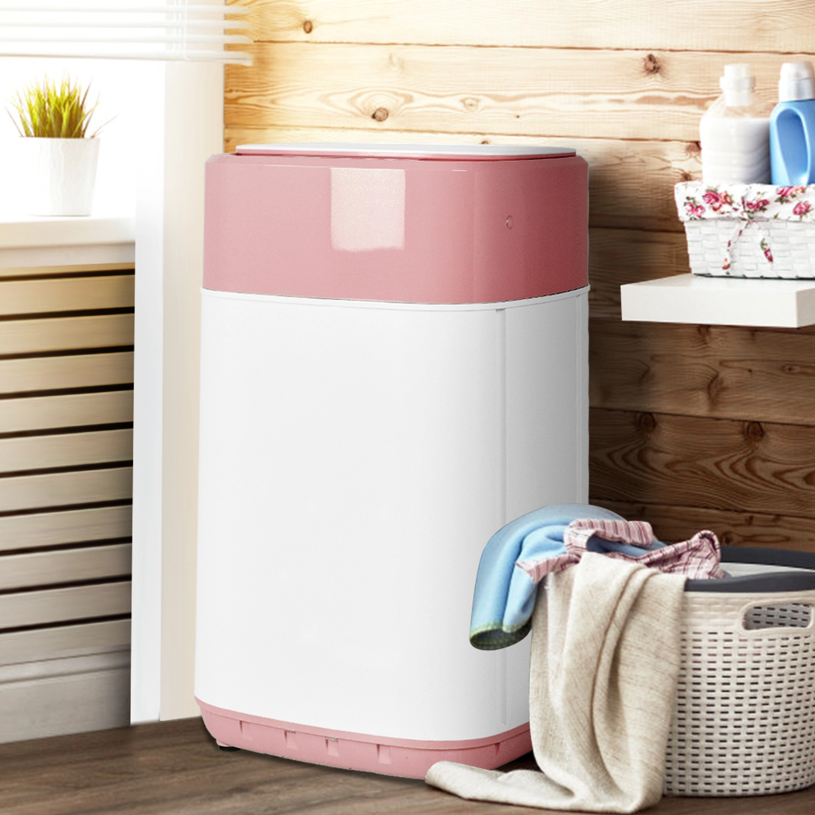 LJG 8lbs Portable Fully Automatic Washing Machine with Drain Pump