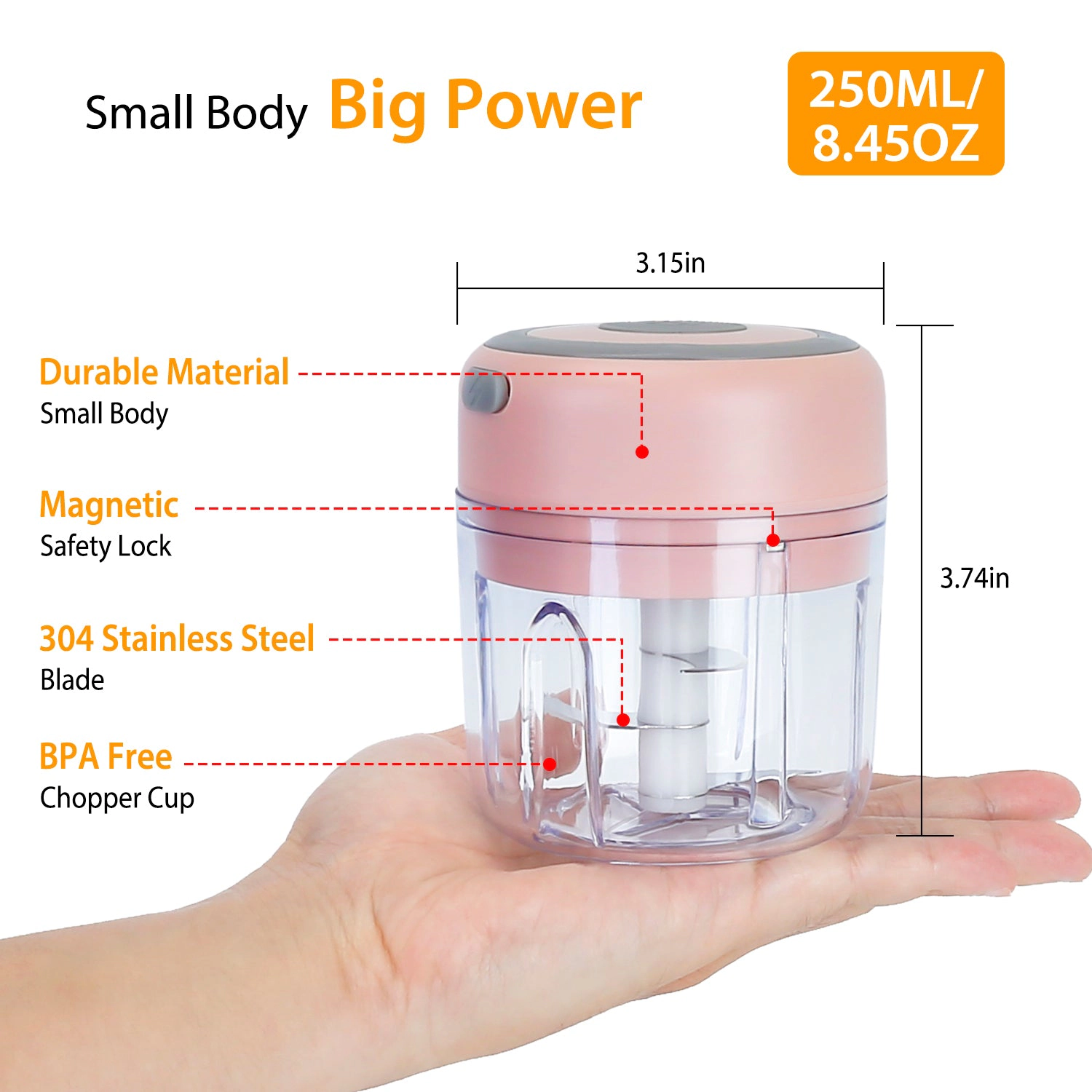 GBruno Rechargeable Electric Garlic Chopper
