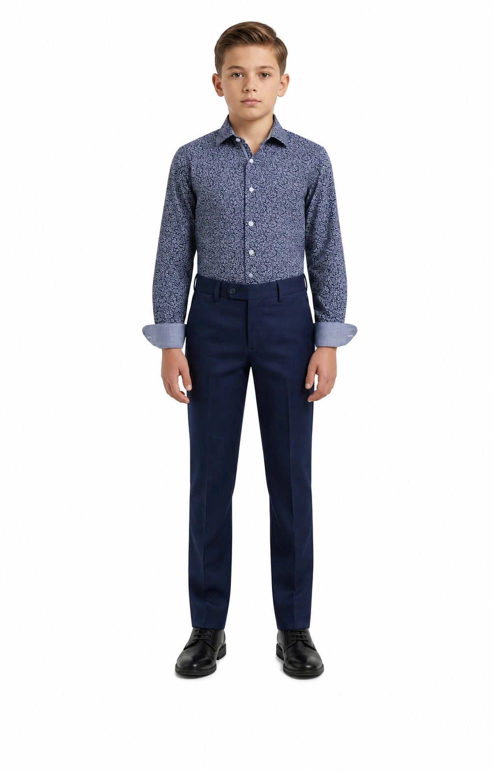 Elie Balleh Boys Slim Fit Boys' Floral Printed Button-Down Shirt