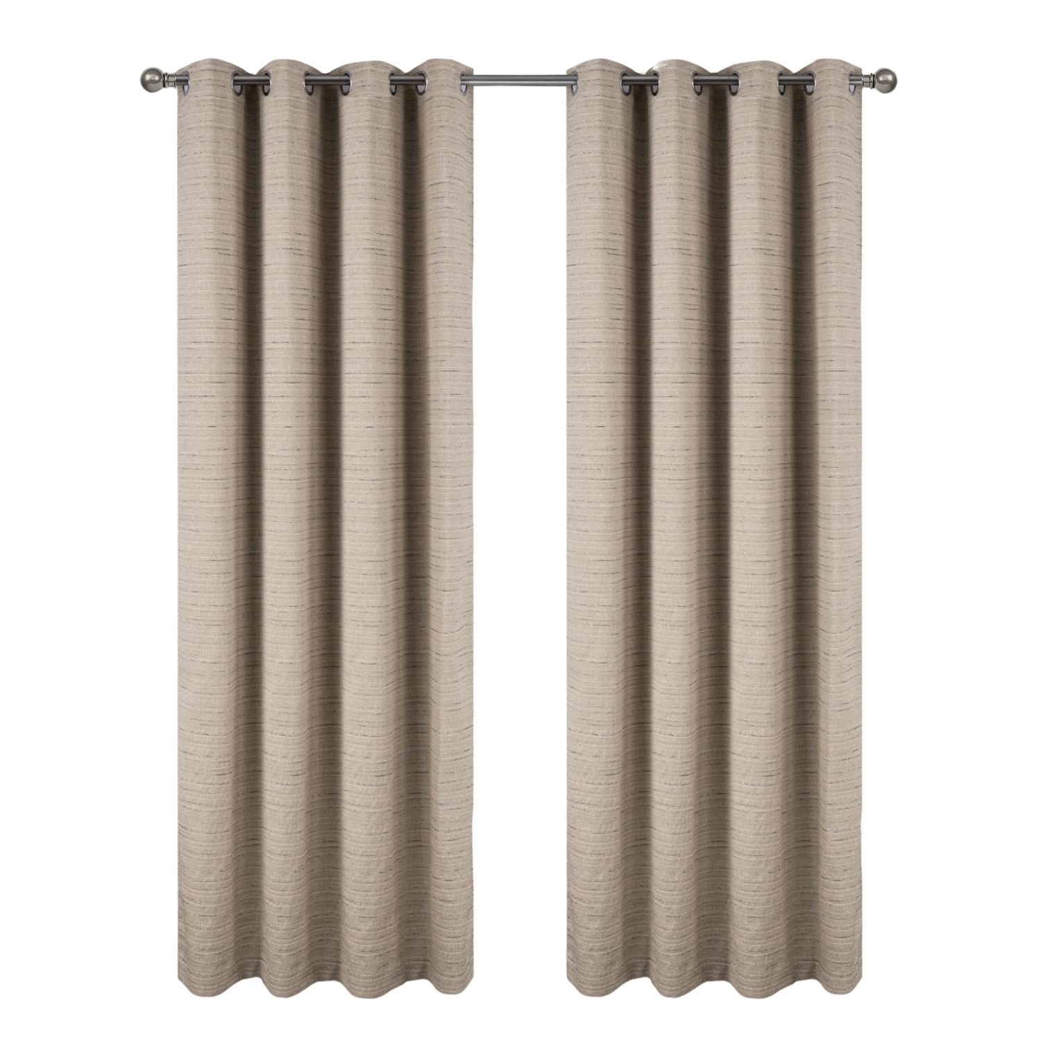 RT Designer Collection Kensington Jacquard Foam Backed Luxurious Decorative Grommet Curtain Panel 54" x 95" Taupe