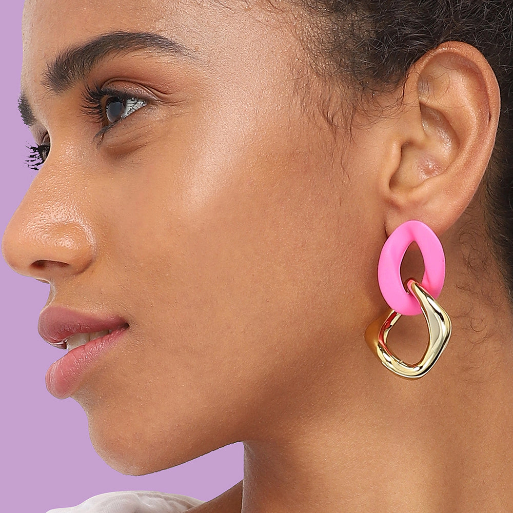SOHI Women's Chainlink Drop Earrings