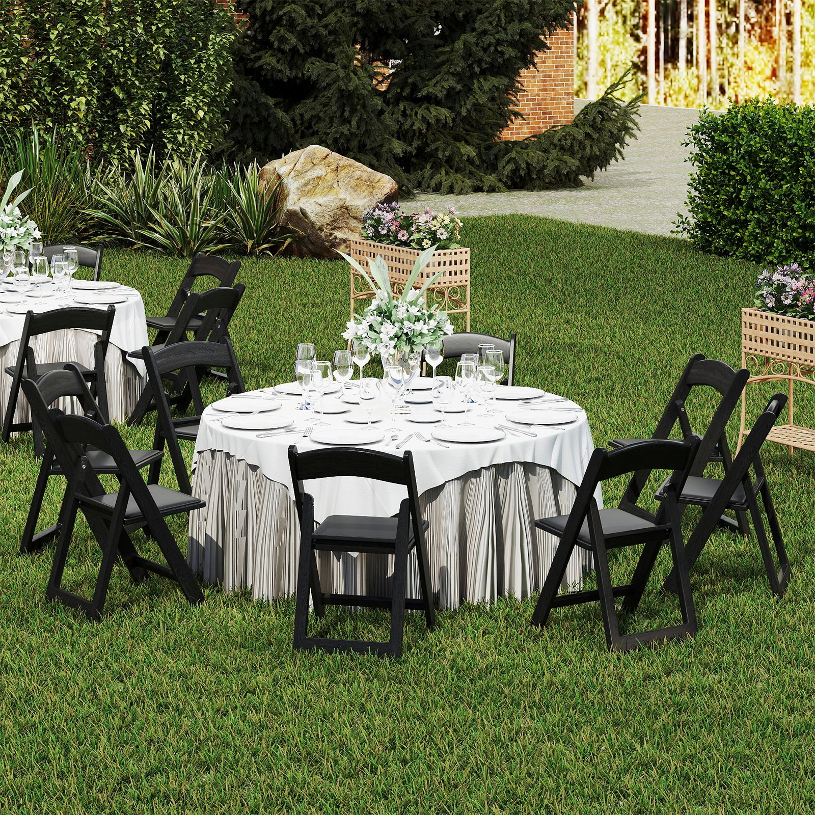 SlickBlue Unisex 4-Pack Resin Folding Chairs with Padded Seats