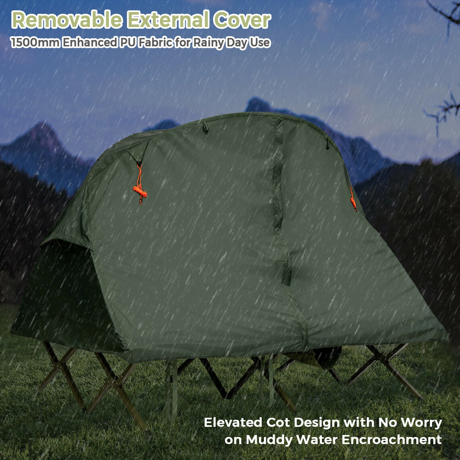 LJG 2-Person Outdoor Camping Tent with External Cover