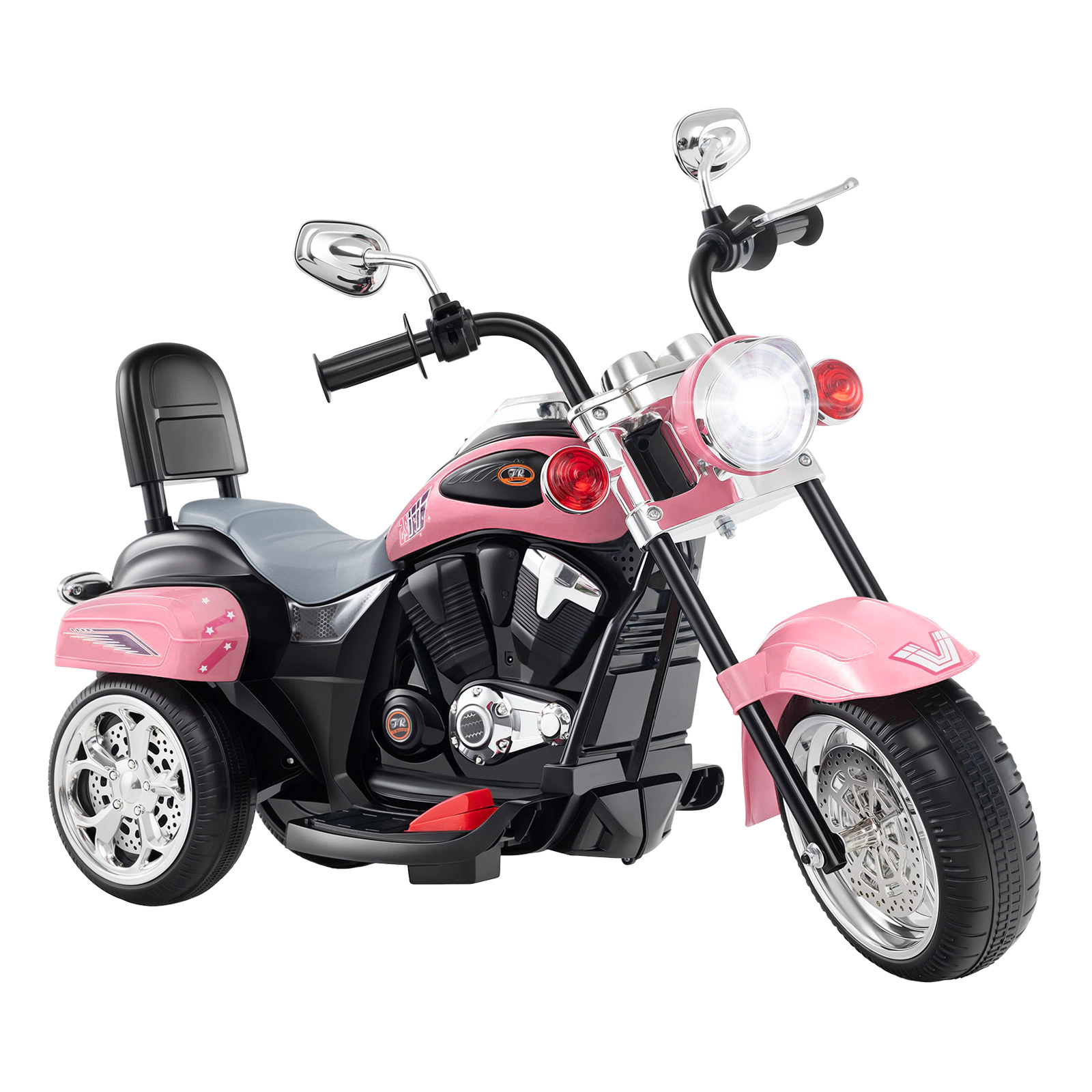 SUGIFT 6V Powered Toddler 3-Wheel Motorbike Ride On Toy with Horn and Headlight 66-lb Capacity Ages 3+ Heart Pink