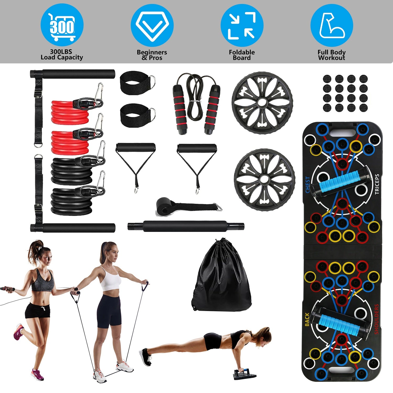 GBruno 15-Piece Push Up Board Workout System