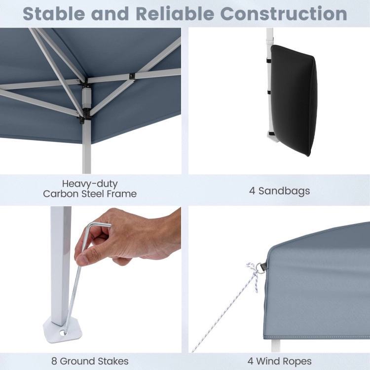 Hivvago 10 X FT Pop up Canopy Tent Outdoor Patio Commercial Sunshade Shelter with 4 Sidewalls