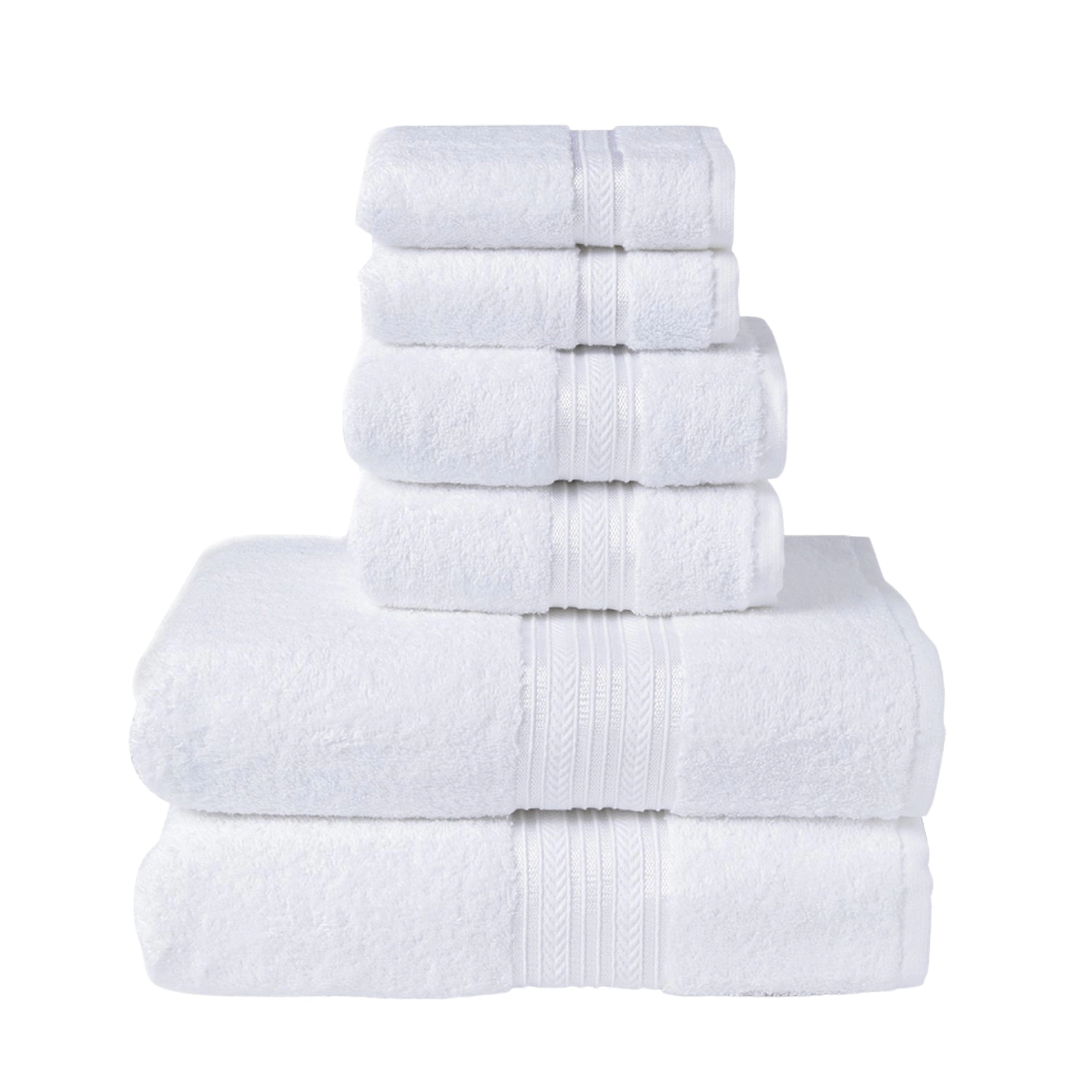 Cozy Home 100% Cotton 6 Piece Towel Set White