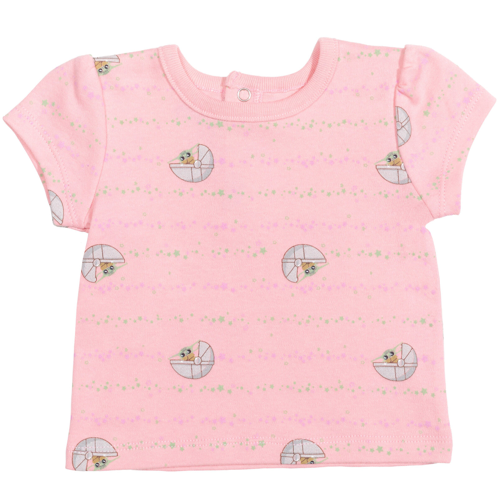 Star Wars The Mandalorian Grogu Baby Girls' Shortall and T-Shirt Set