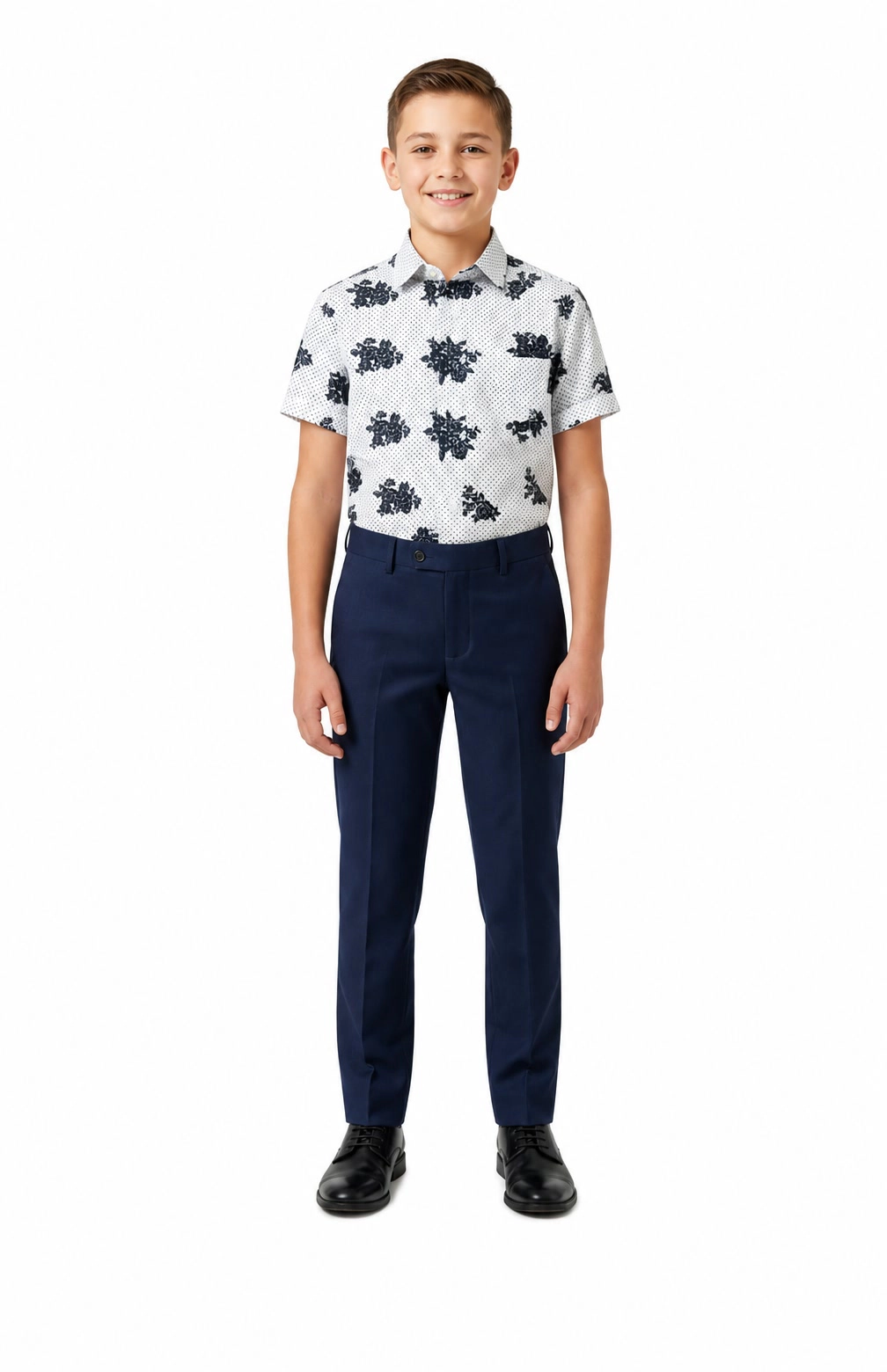 Elie Balleh Boys Slim Fit Floral Button-Down Shirt