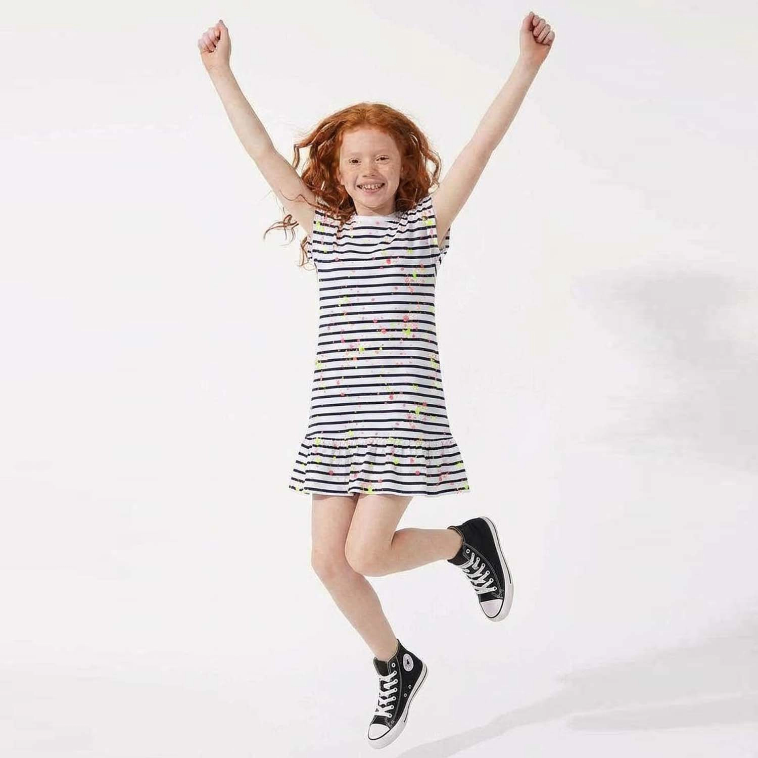Rockets of Awesome Drop Ruffle Splatter Dress for Girls