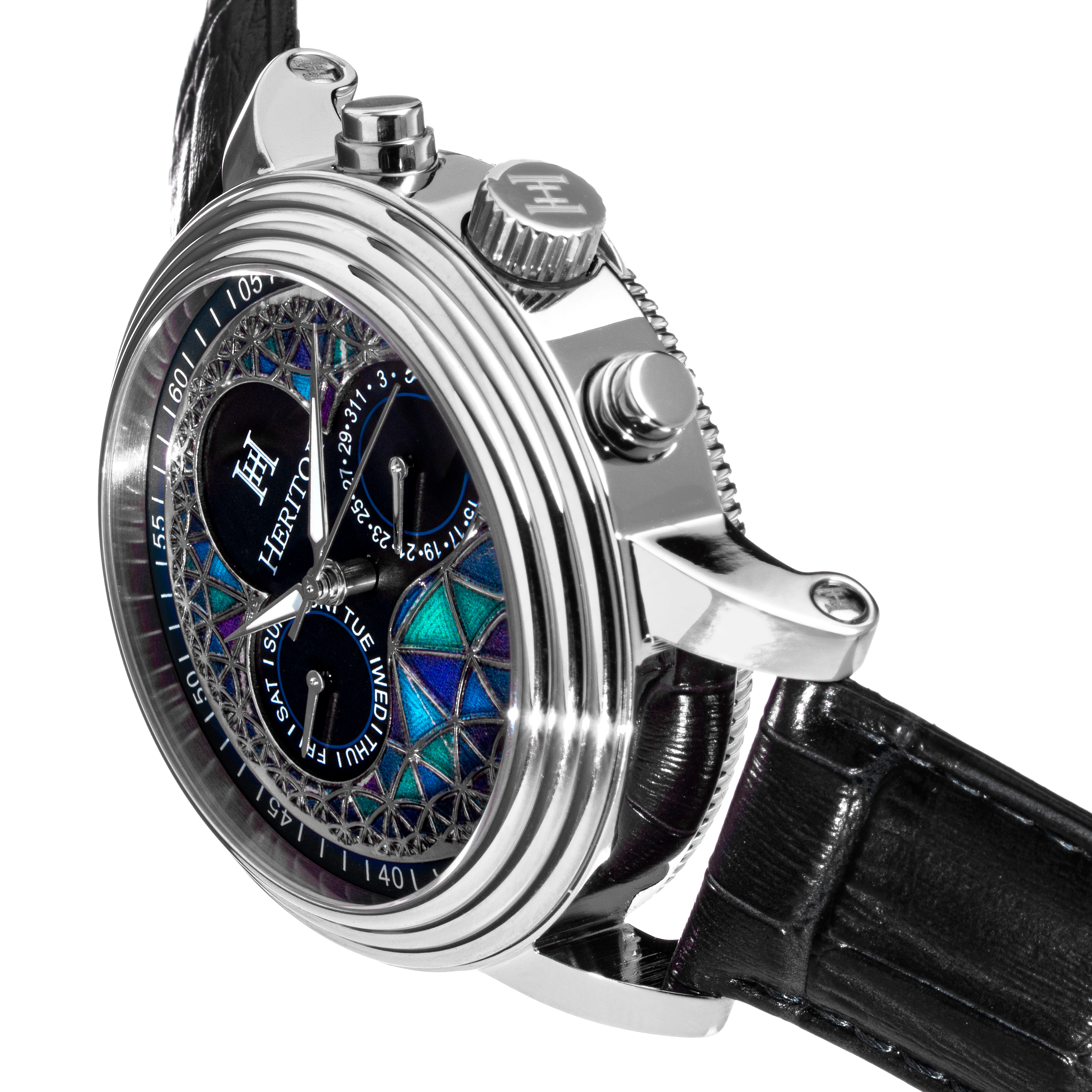Heritor Automatic Legacy Leather-Band Watch w/Day/Date