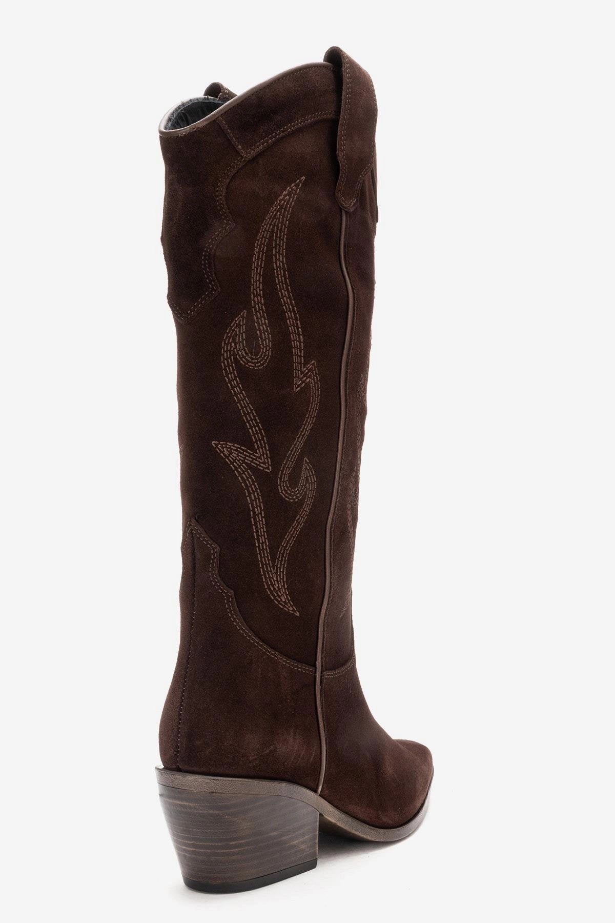 Forever & Always Womens Pietro Leather Western Knee High Boots