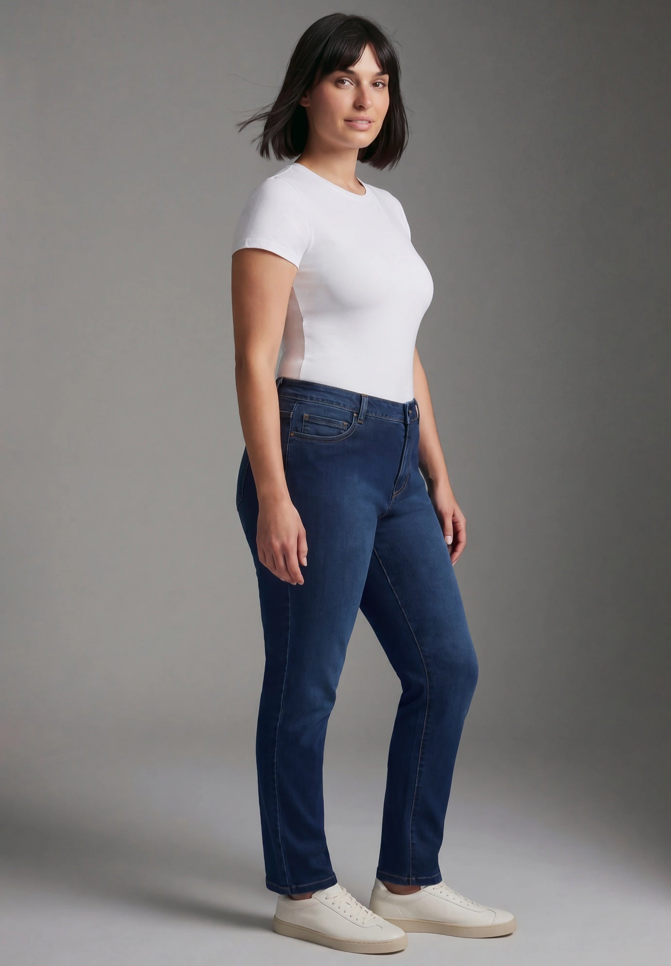 Avenue Women's Plus Butter Denim Curvy Straight Leg Jean