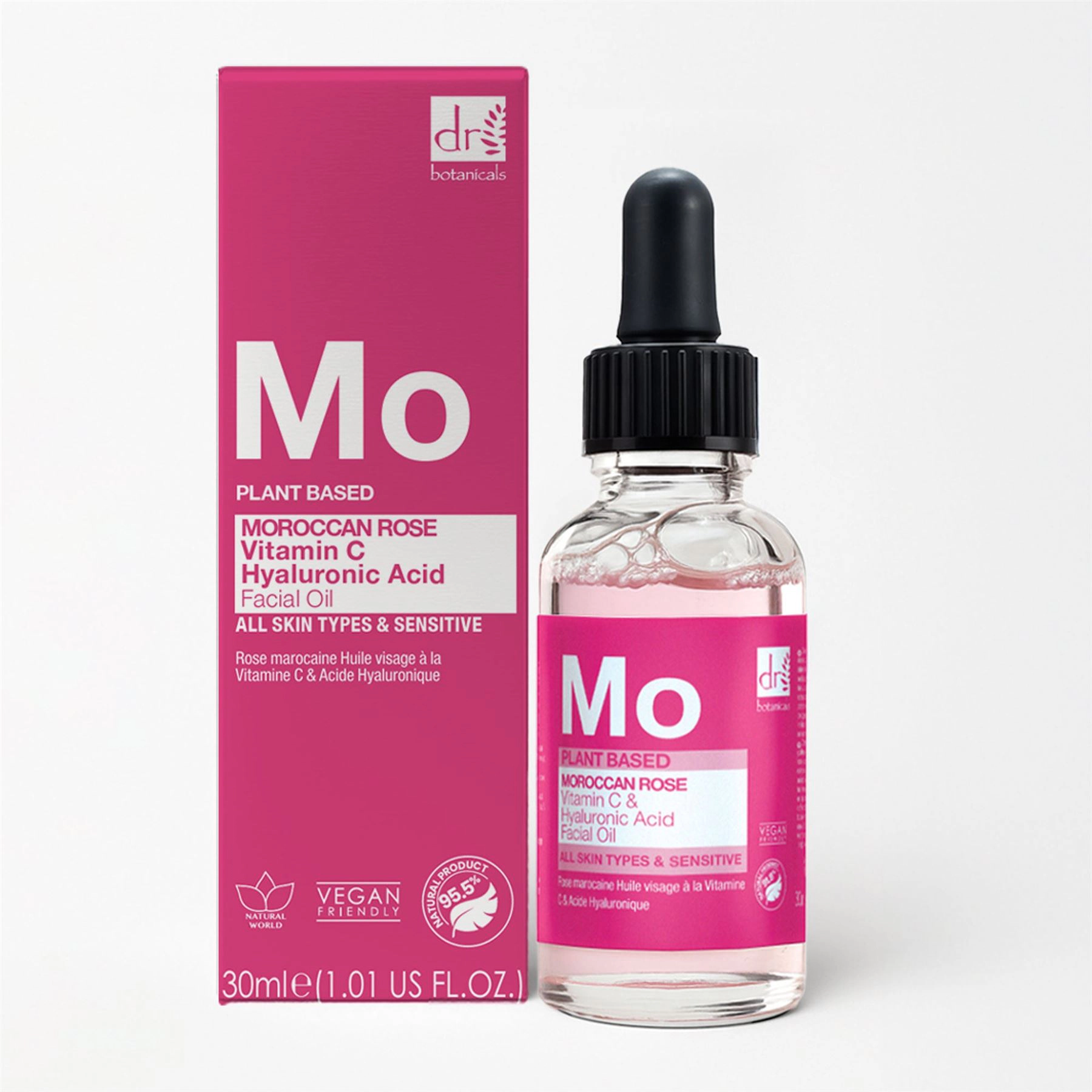 Dr Botanicals Moroccan Rose Facial Oil with Hyaluronic Acid & Vitamin C 15ml