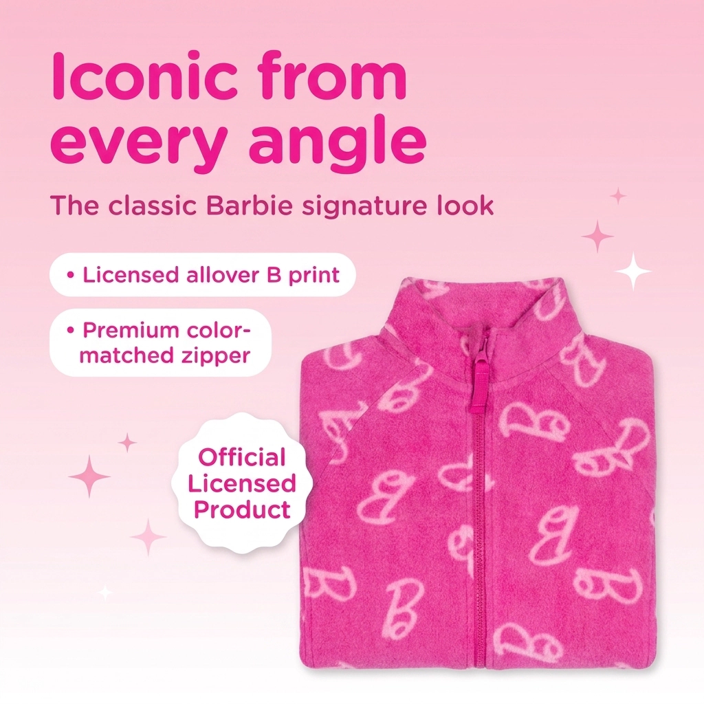 Barbie Girls' Fleece Zip-Up Jacket