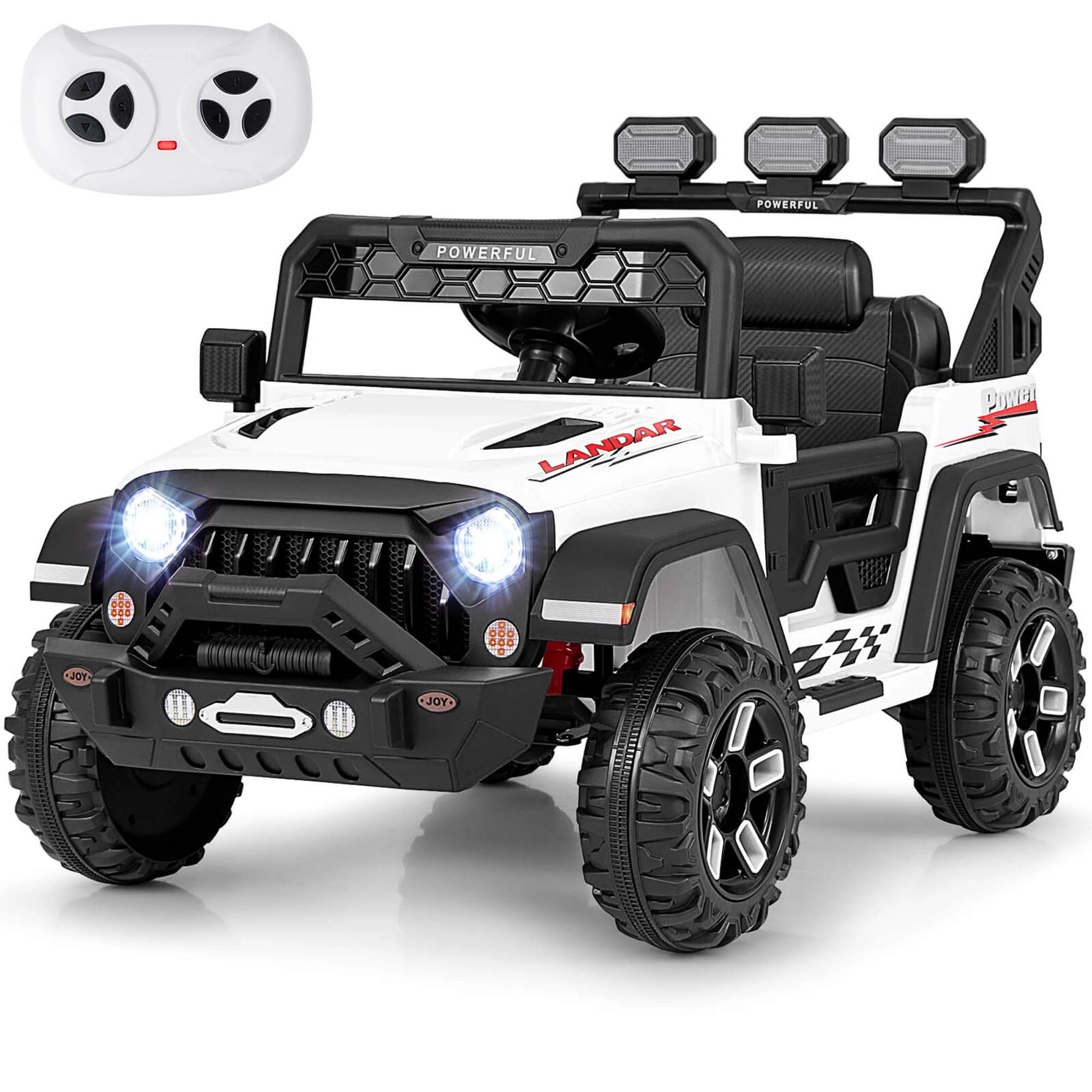 Costway 12V Kids Ride On Truck with 2*12V Motors Spring Suspension & Remote Control