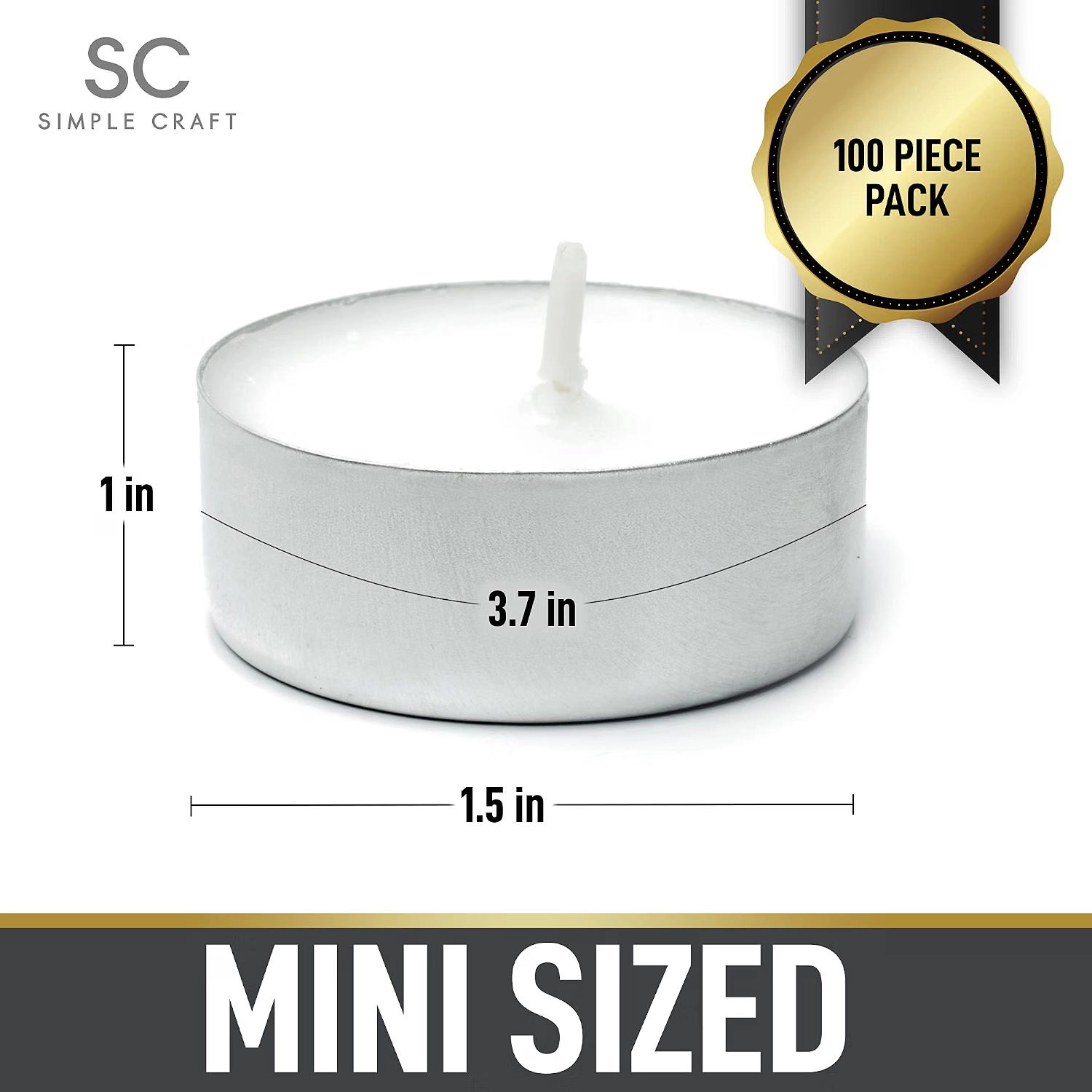 100 Pack Smokeless & Dripless Tea Lights Candles - Unscented Tealight Candles Pack