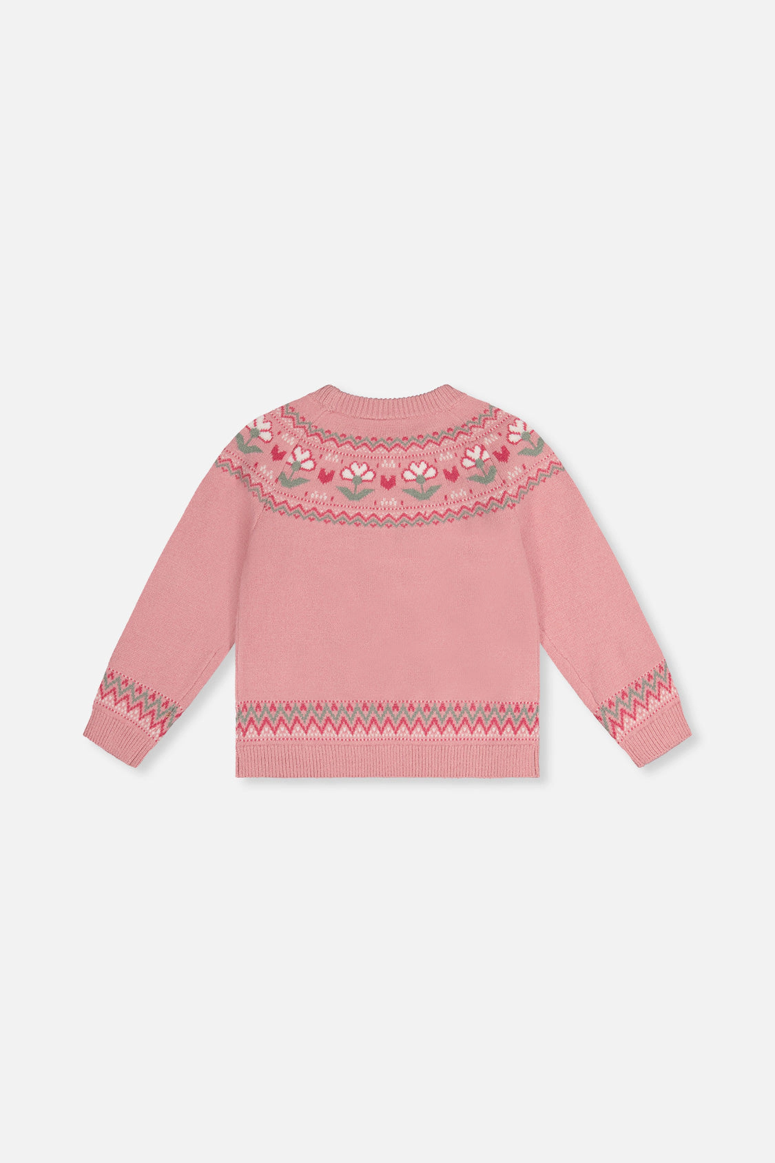 Deux par Girls Sweater with Flower Jacquard