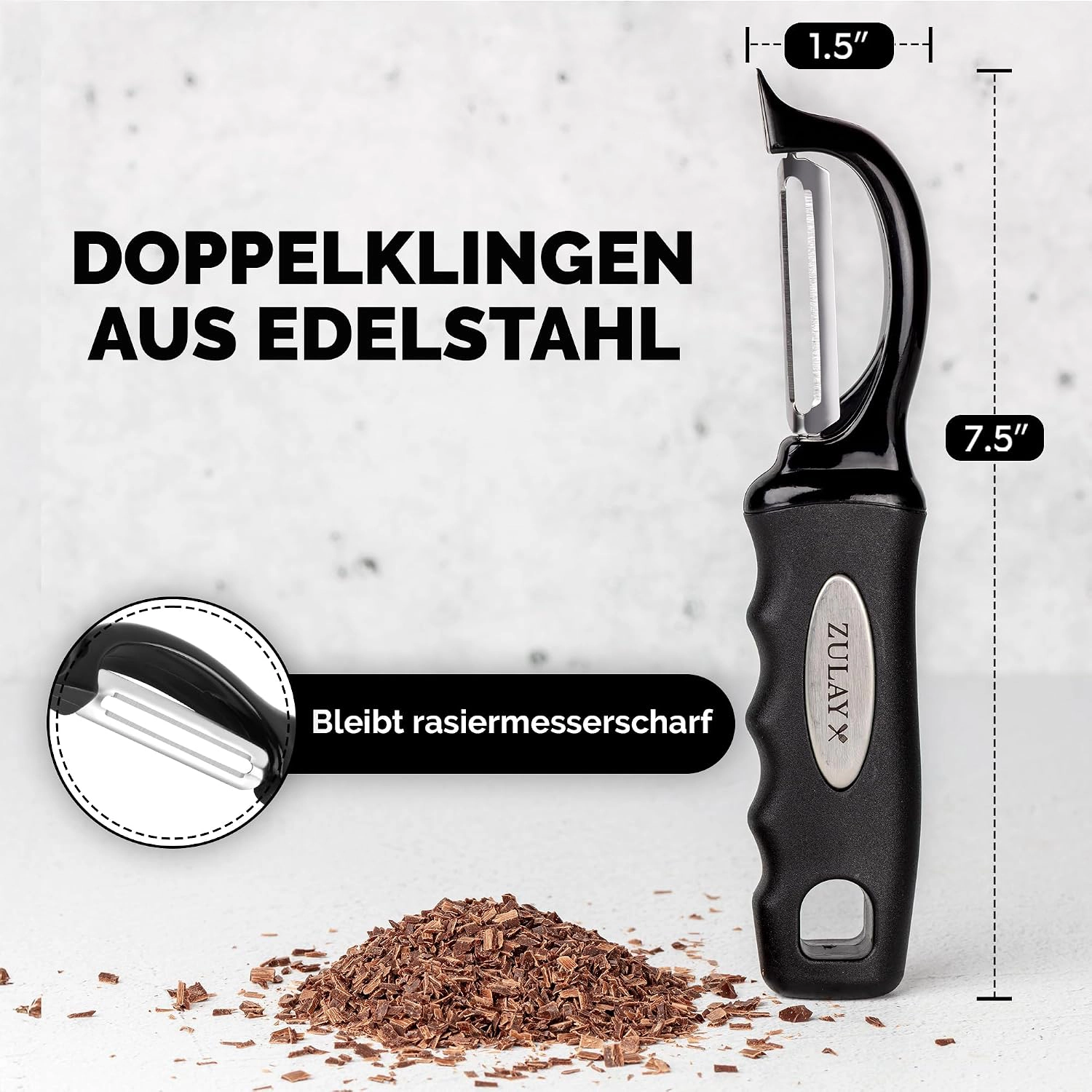 Zulay Kitchen Swivel Peeler with Razor Sharp Stainless Steel Blades & Strong Ergonomic Handle