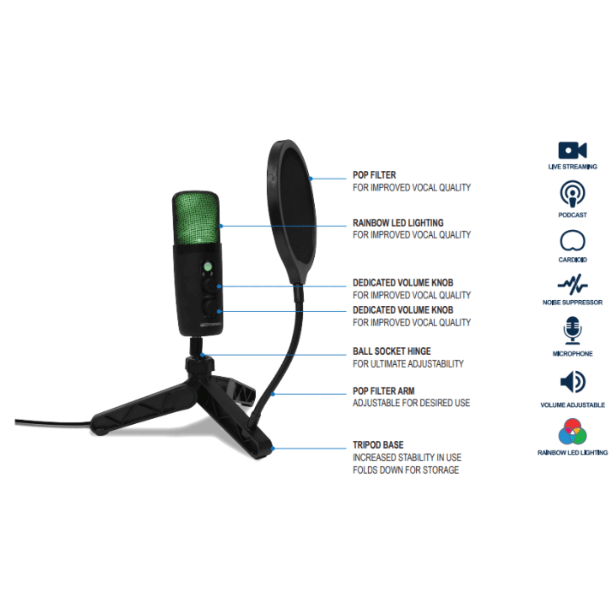 Emerson USB Gaming and Streaming Condenser Microphone