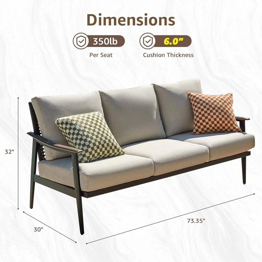 Radiant Essence Unisex Olefin Fabric Patio Sofa