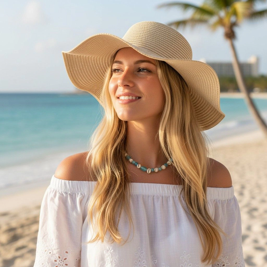 Anna-Kaci Womens Floppy Straw Sun Hat Wide Brim Beach Summer UV Protection Packable