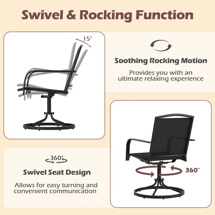 Hivvago Outdoor Swivel Chairs Set Of 2 With High Back And Breathable Seat