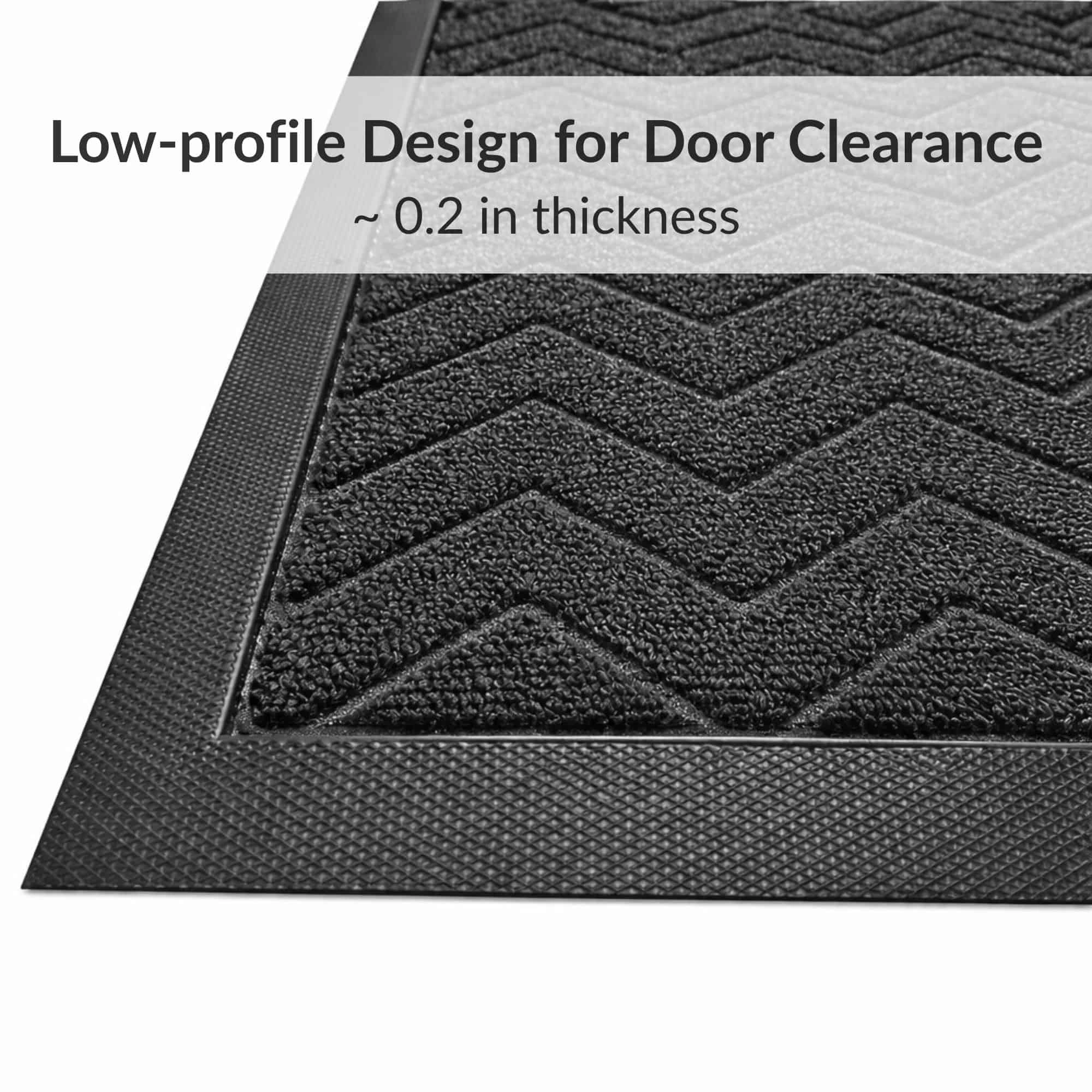 Evideco French Home Goods Dark Gray Chevron Runner Polypropylene Doormat 47.2 x 17.7 Inches