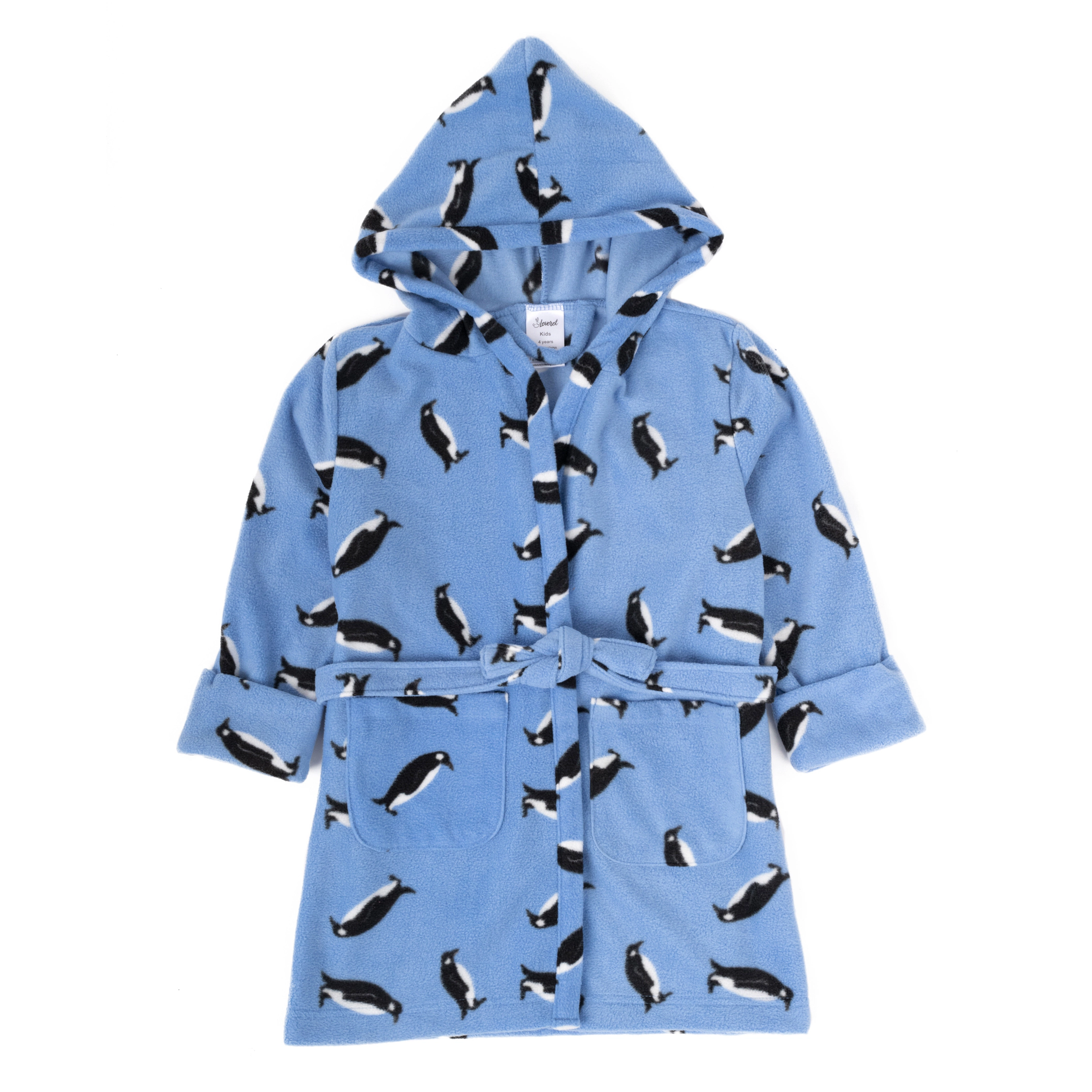 Leveret Kids Holiday Hooded Fleece Robe