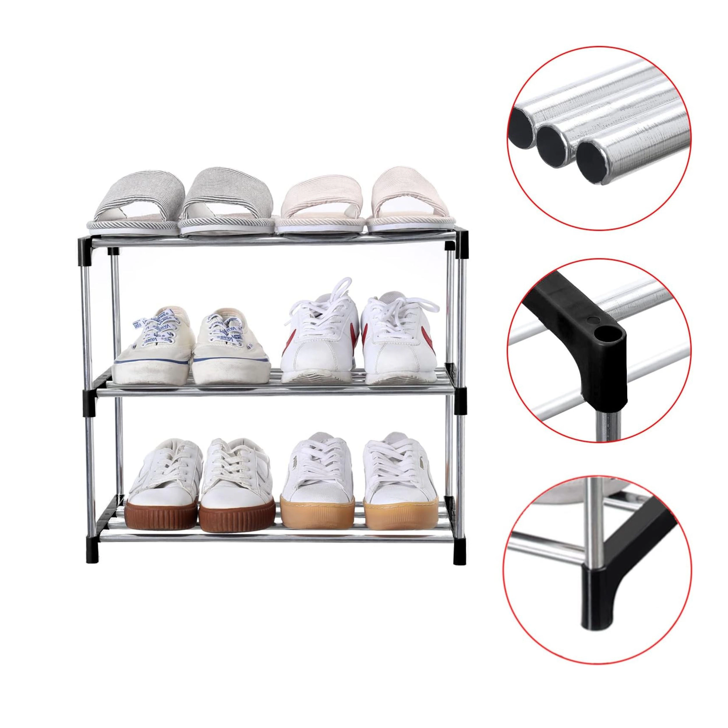 Stock Preferred Stackable 3 Tier Small Shoe Rack Space Saving Organizer for Entryway Closet and Hallway