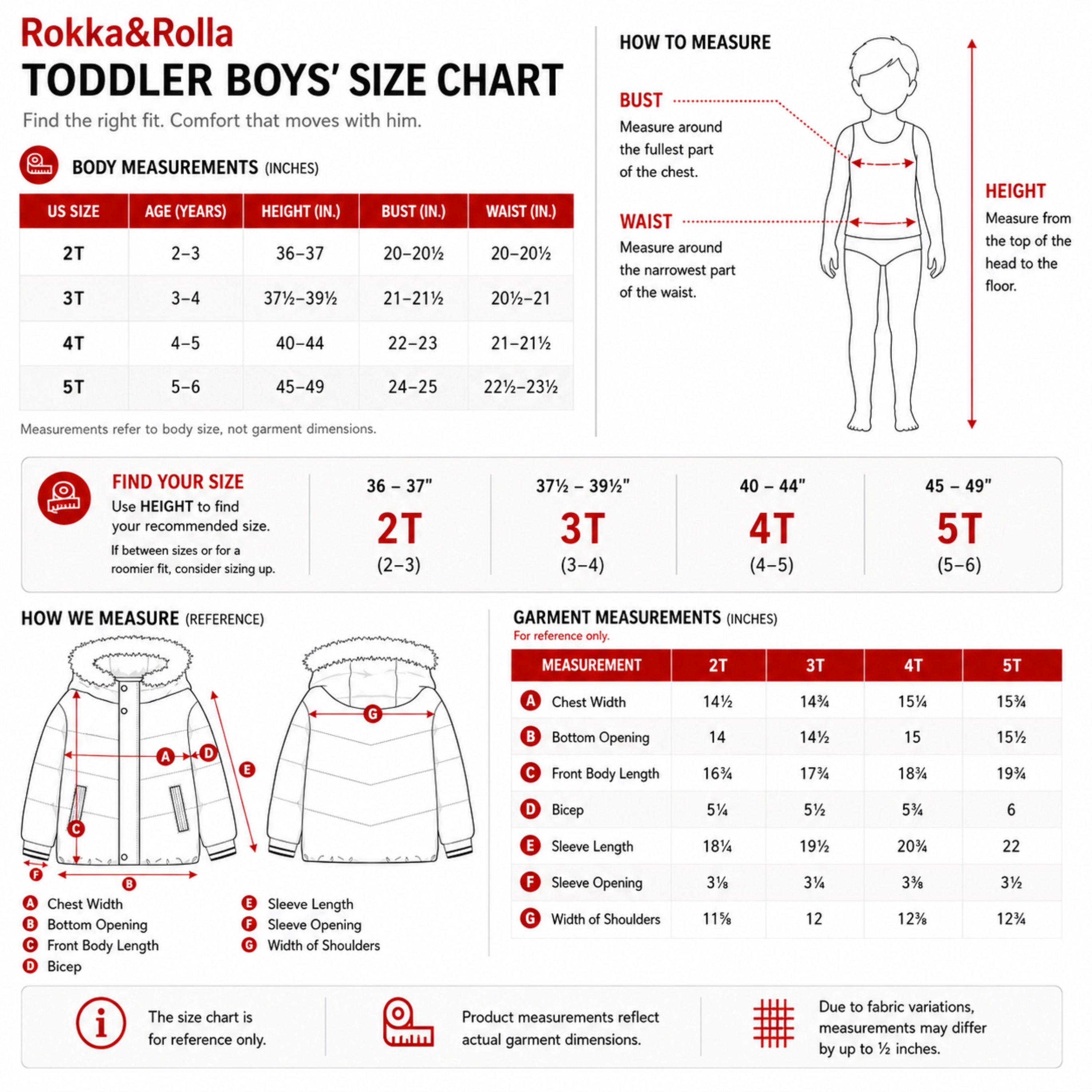 Rokka&Rolla Toddler Boys Heavy Winter Coat