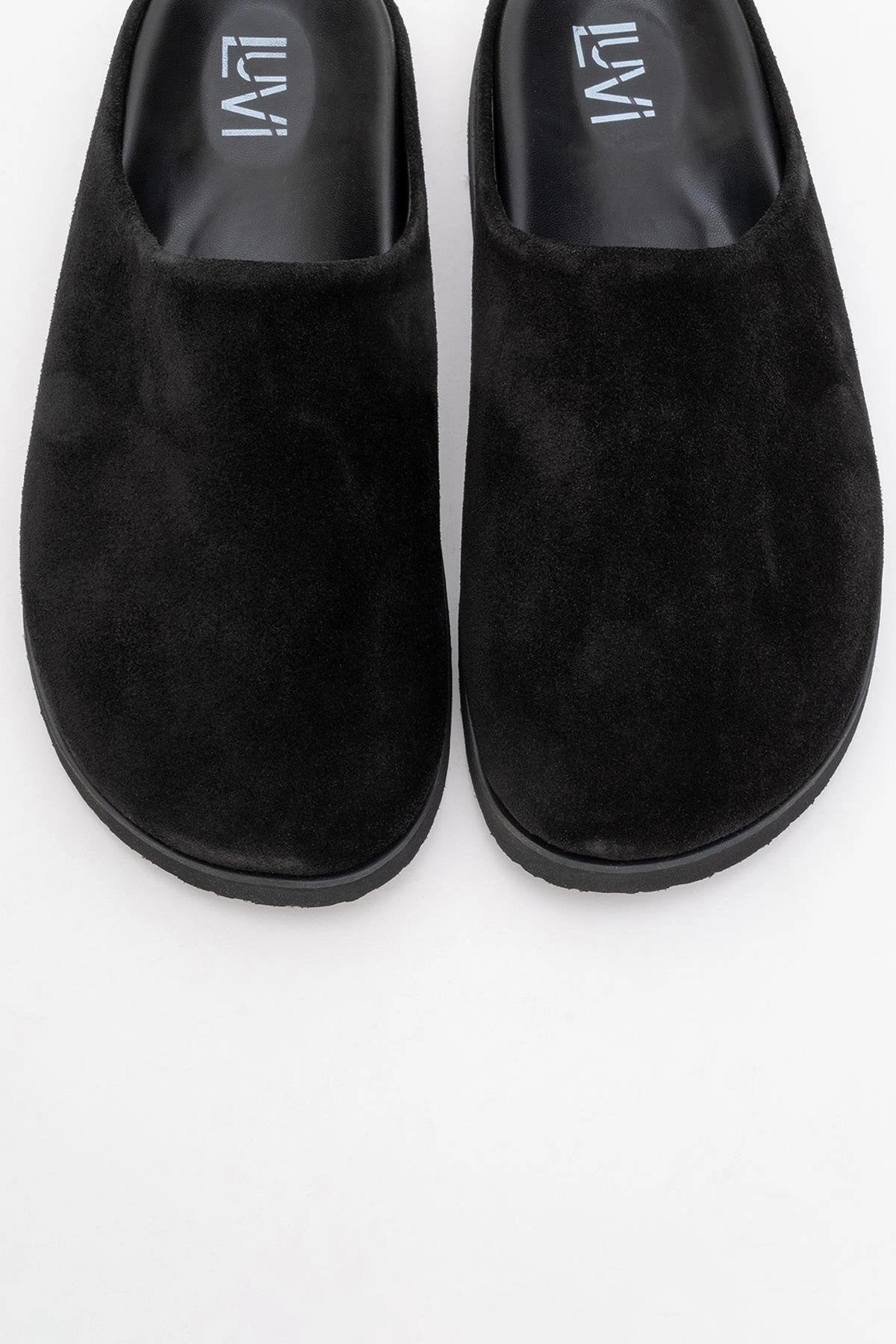 Forever & Always Womens Space Suede Leather Slide Sandals
