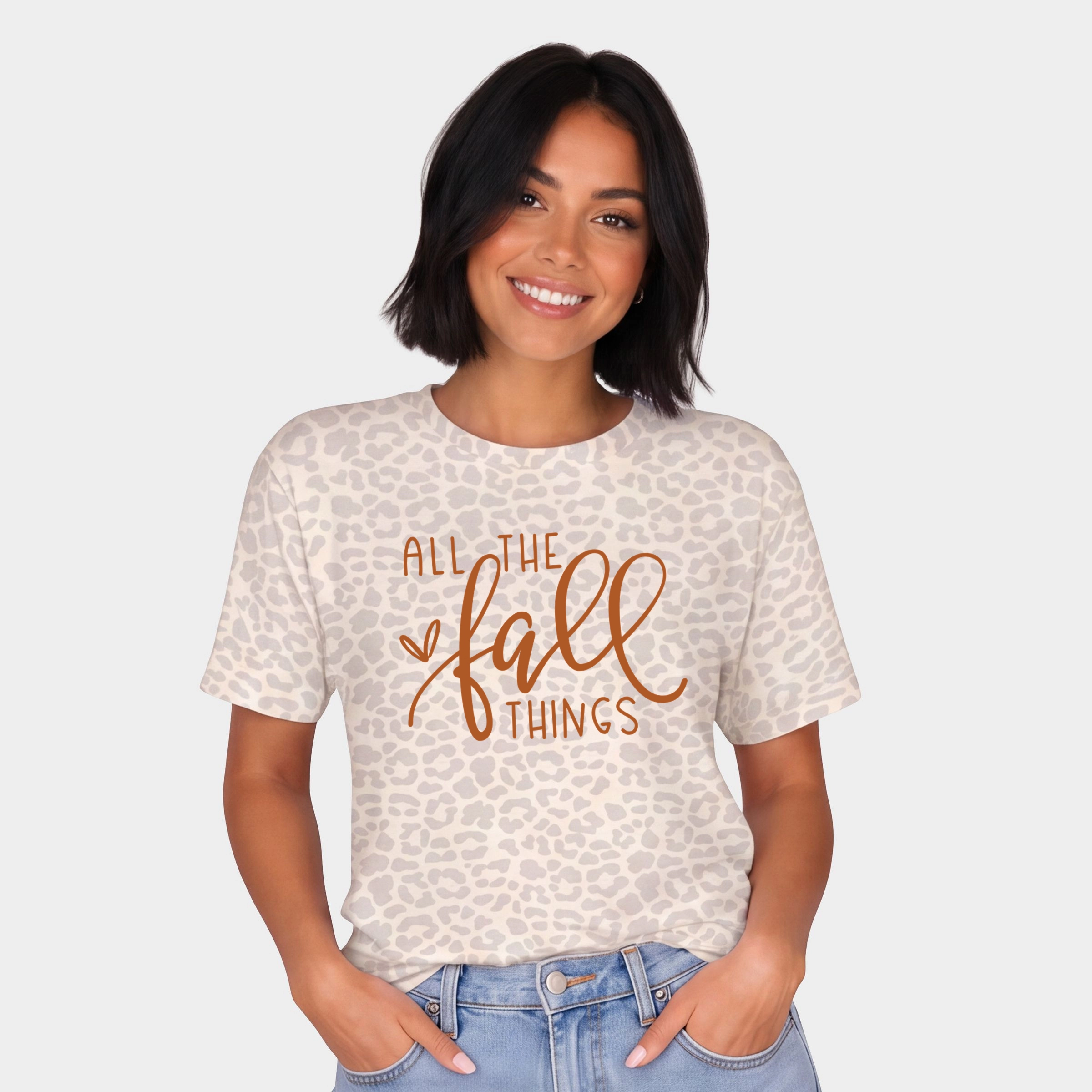 Simply Sage Market - Women's Leopard Print Tee All The Fall Things